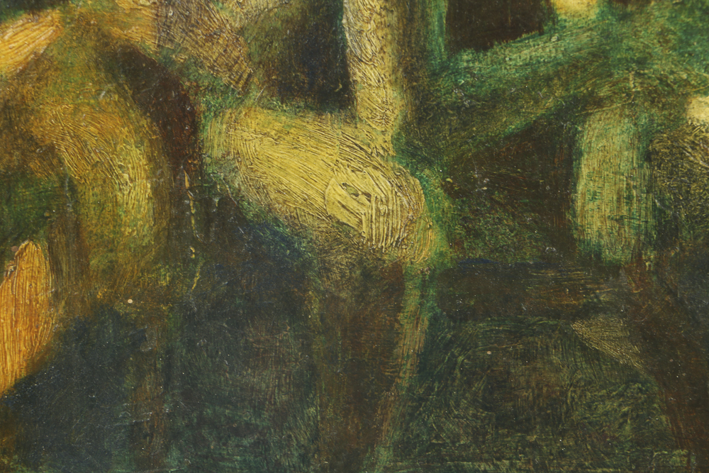 Edgar Hatten Oil Painting on Wood Board "Seated Man"