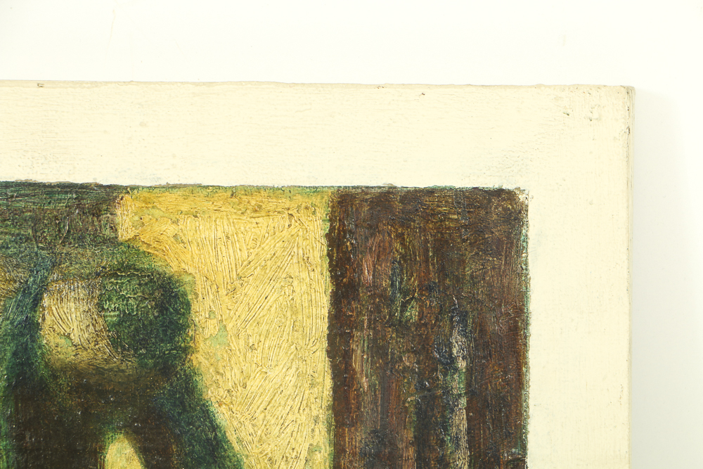 Edgar Hatten Oil Painting on Wood Board "Seated Man"