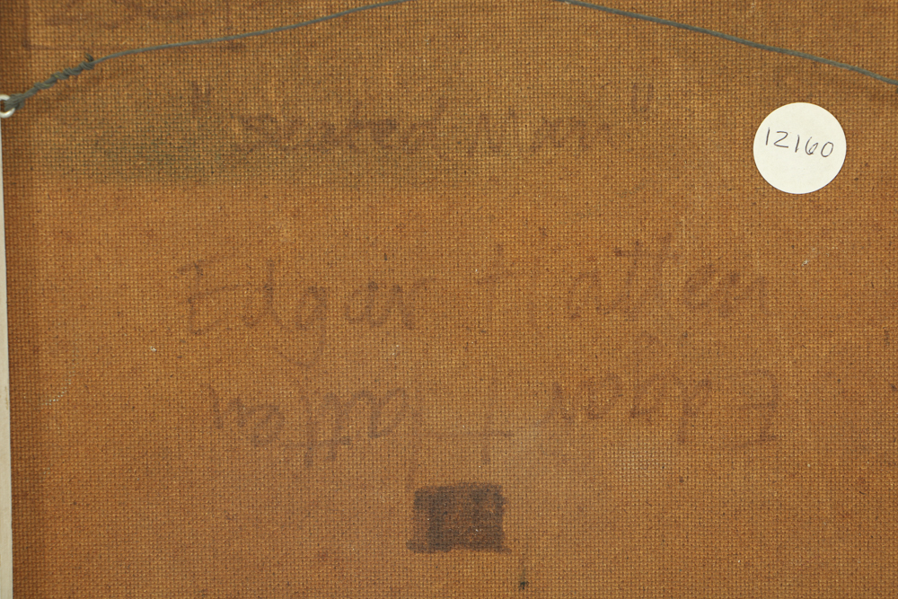 Edgar Hatten Oil Painting on Wood Board "Seated Man"