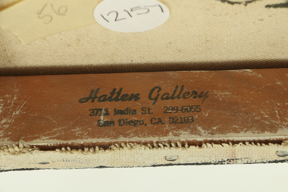 Edgar Hatten Oil Painting on Canvas of Seated Nude Figures