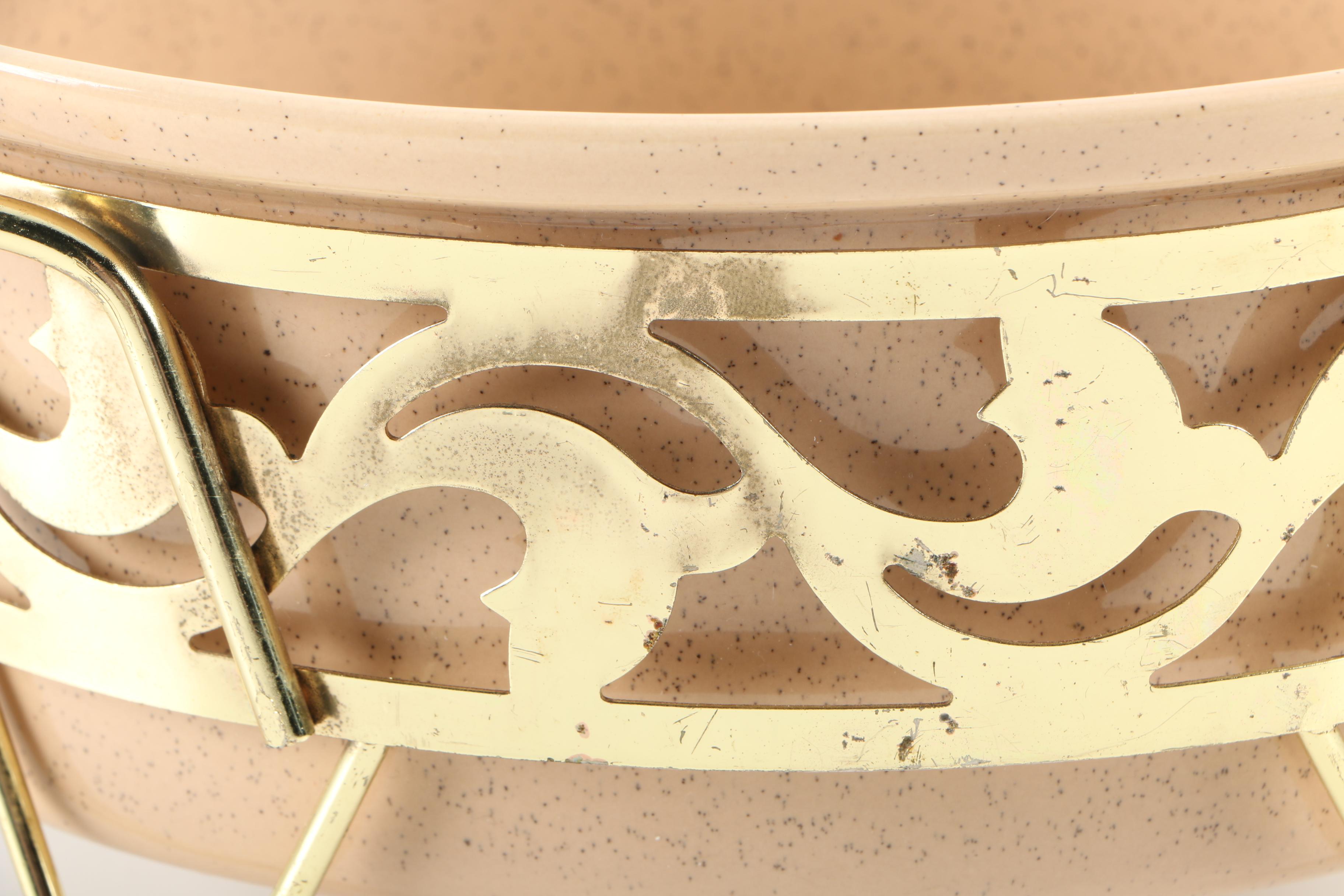 Vintage Bauer Casserole Dish with Stand