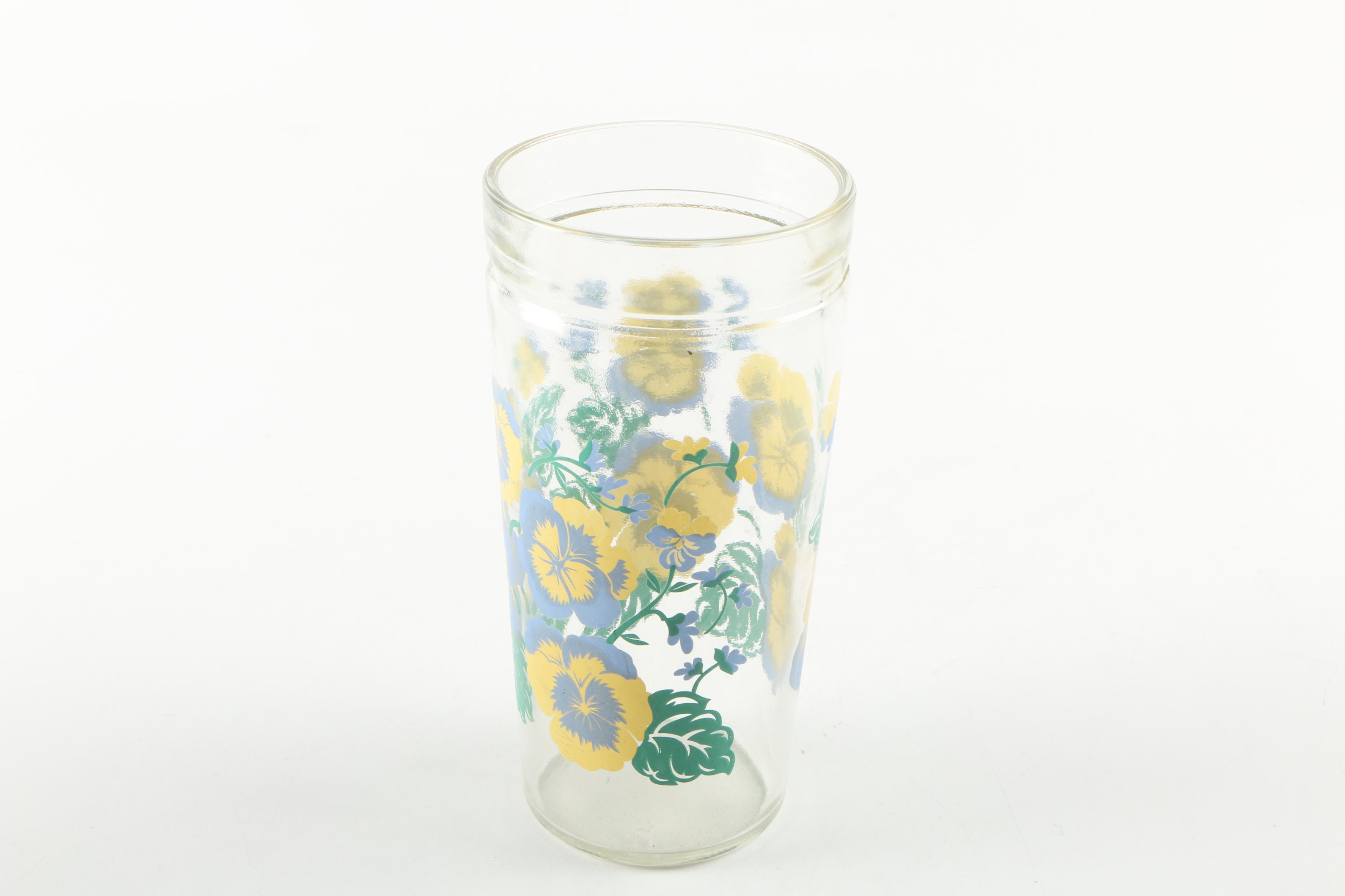 Vintage Anchor Hocking Pansy Drinking Glasses