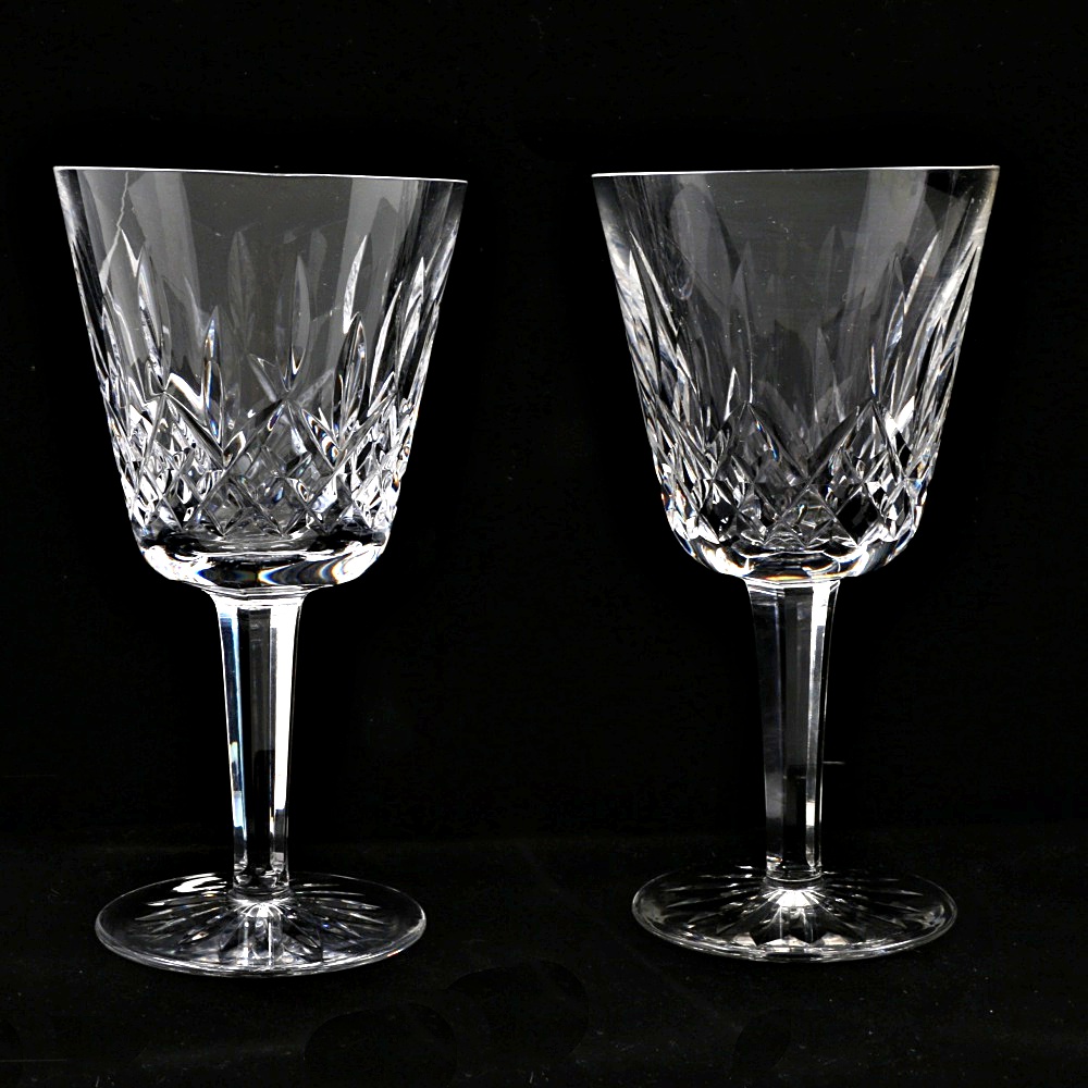 Ten Waterford  Crystal "Lismore" Claret Wine Goblets