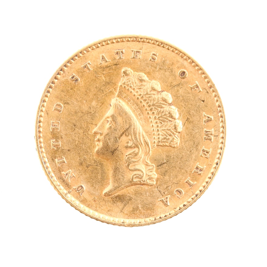 1855 Indian Head Princess Gold Dollar