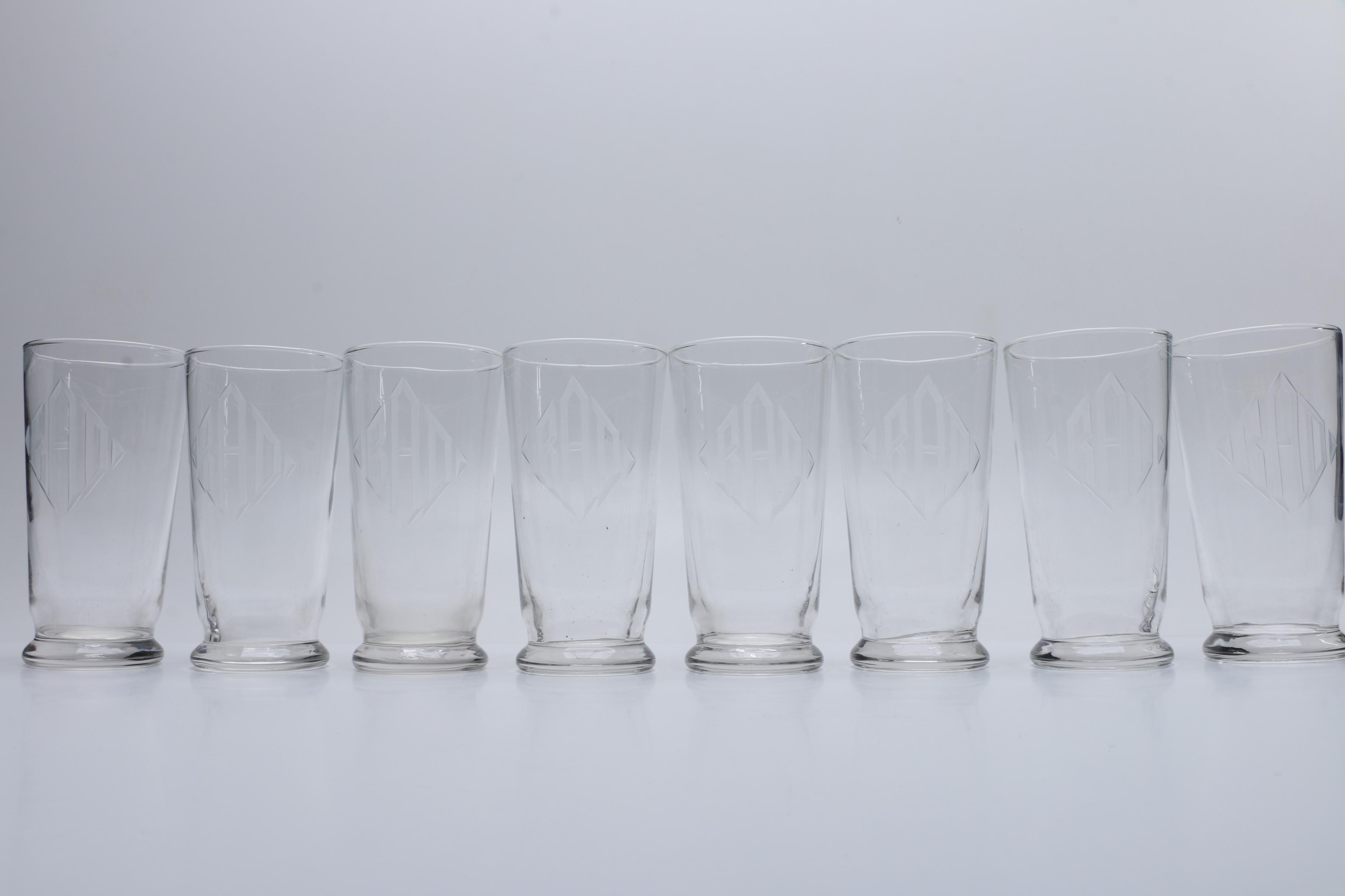 Libbey Monogrammed Glasses with Pitcher