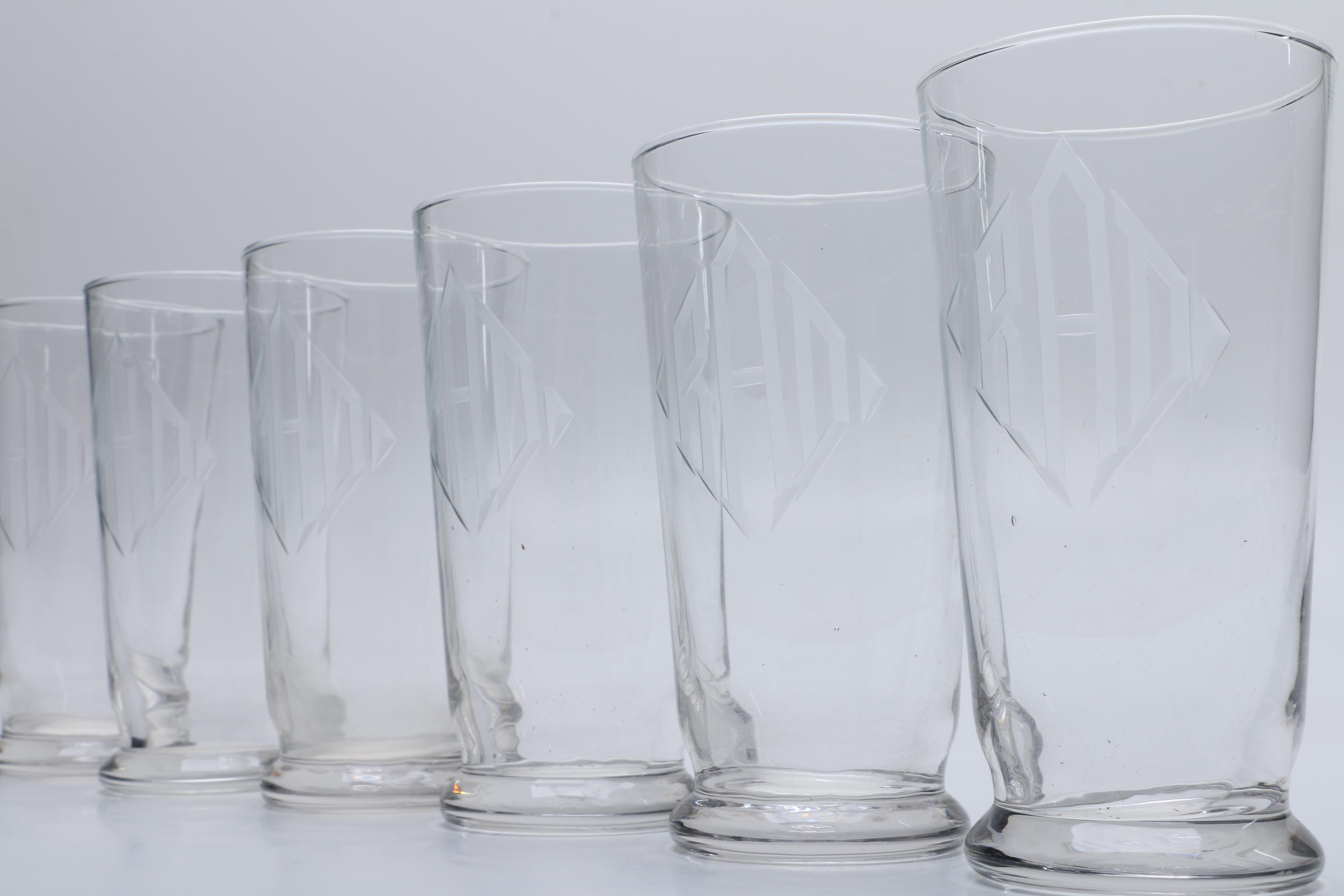 Libbey Monogrammed Glasses with Pitcher