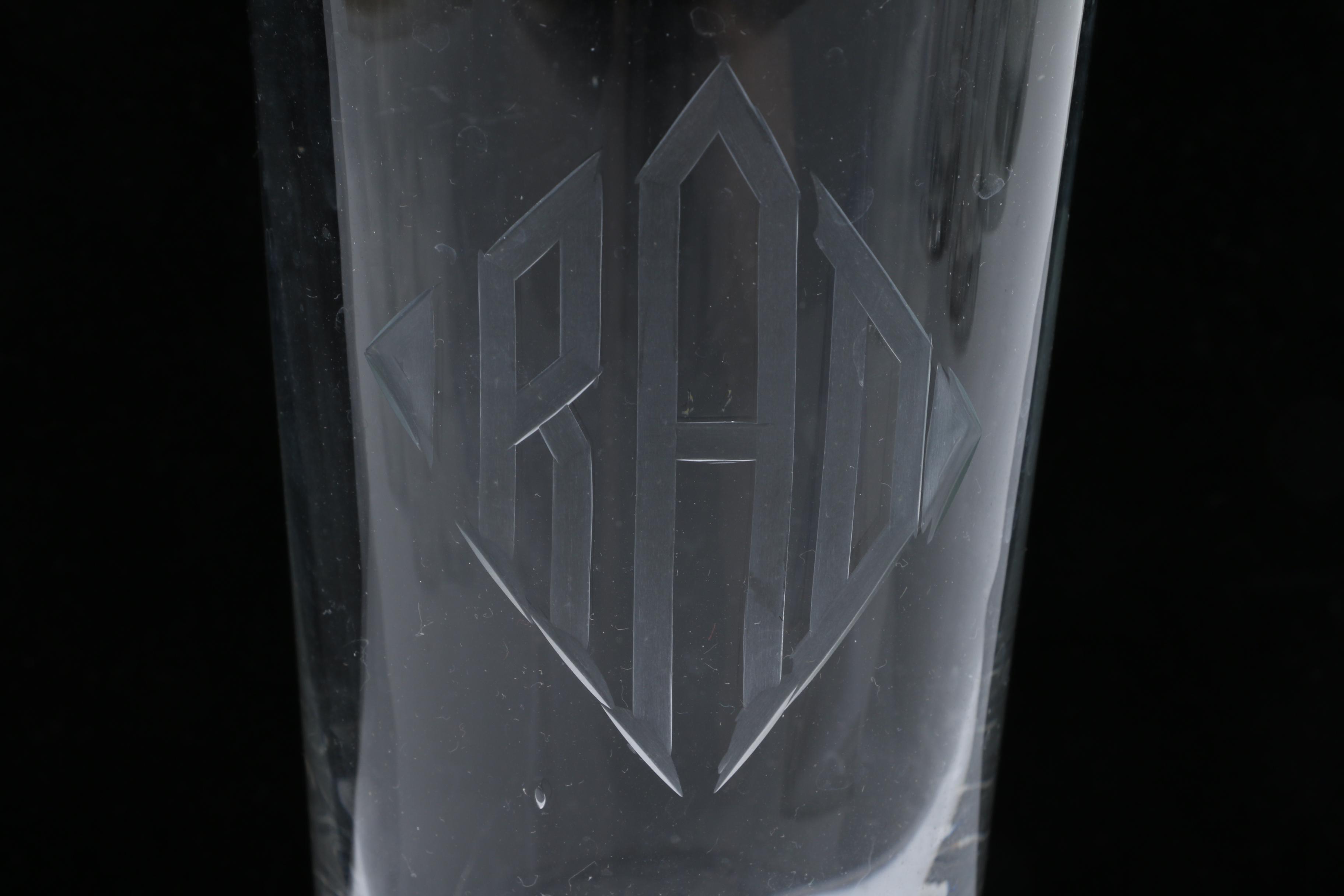 Libbey Monogrammed Glasses with Pitcher