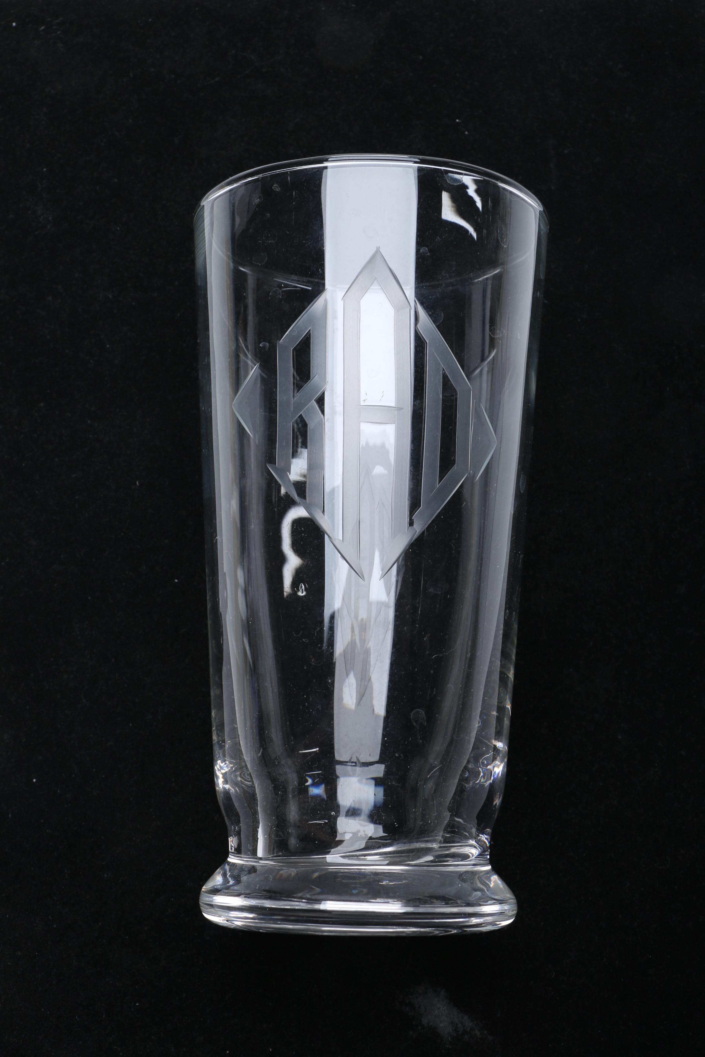 Libbey Monogrammed Glasses with Pitcher