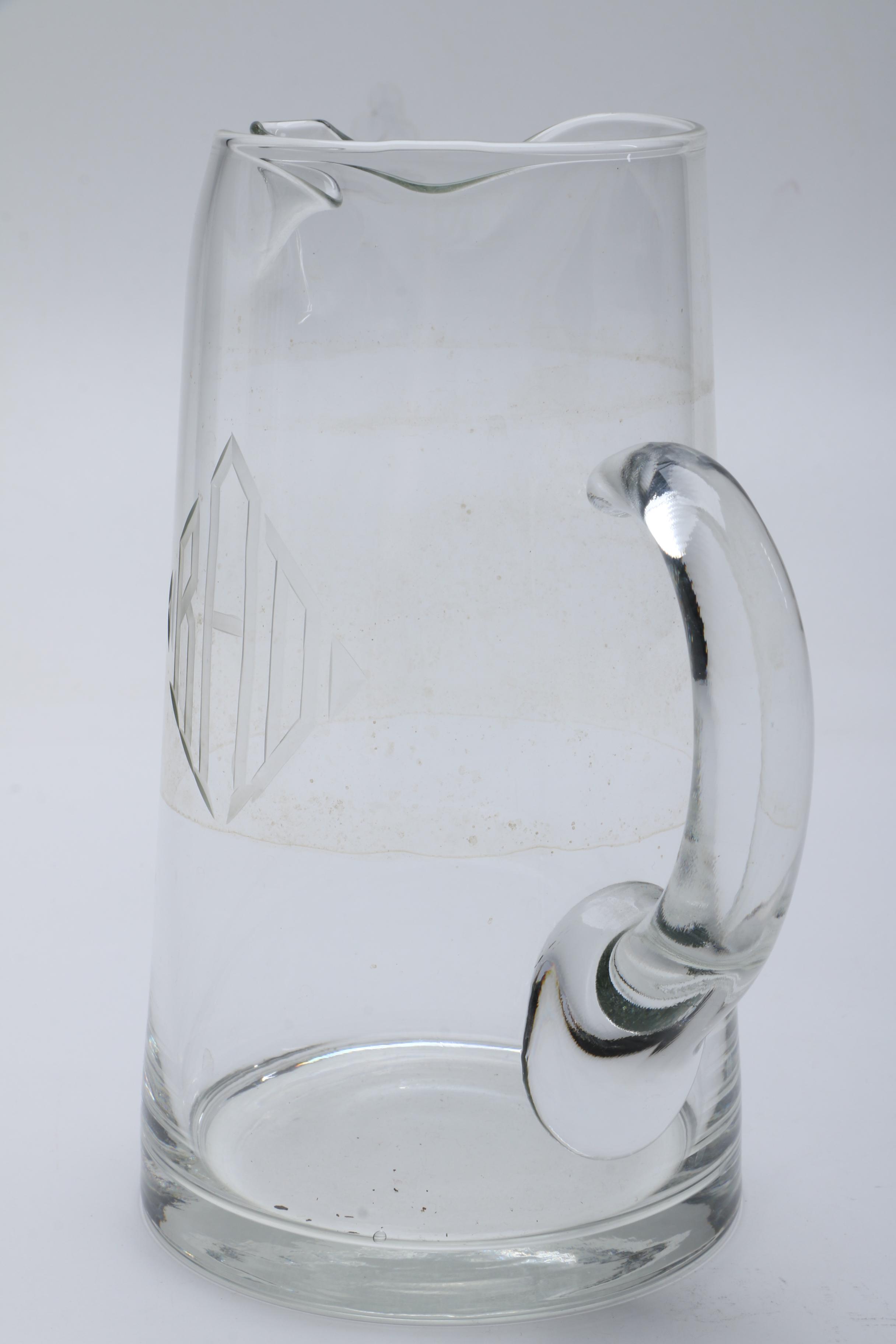 Libbey Monogrammed Glasses with Pitcher