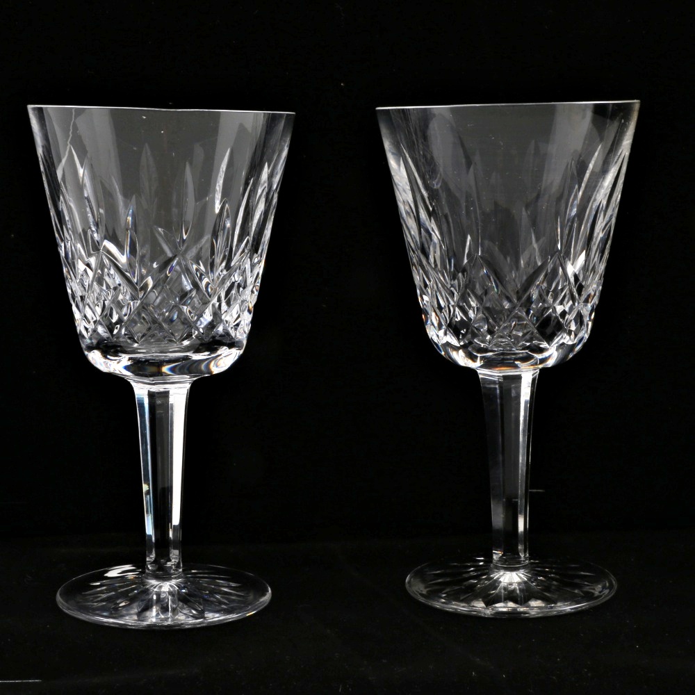 Ten Waterford  Crystal "Lismore" Claret Wine Goblets