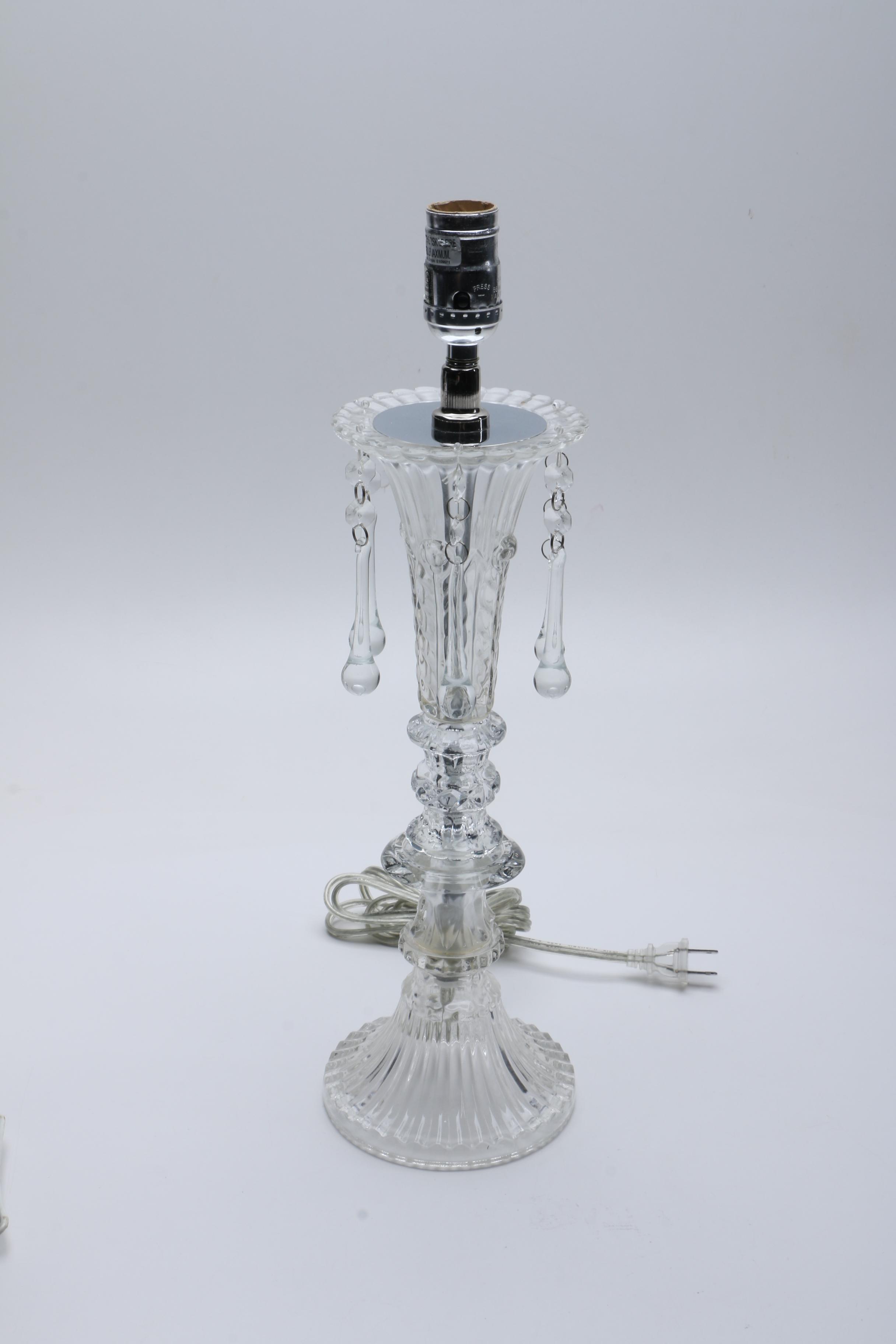 Glass Candlestick Table Lamp