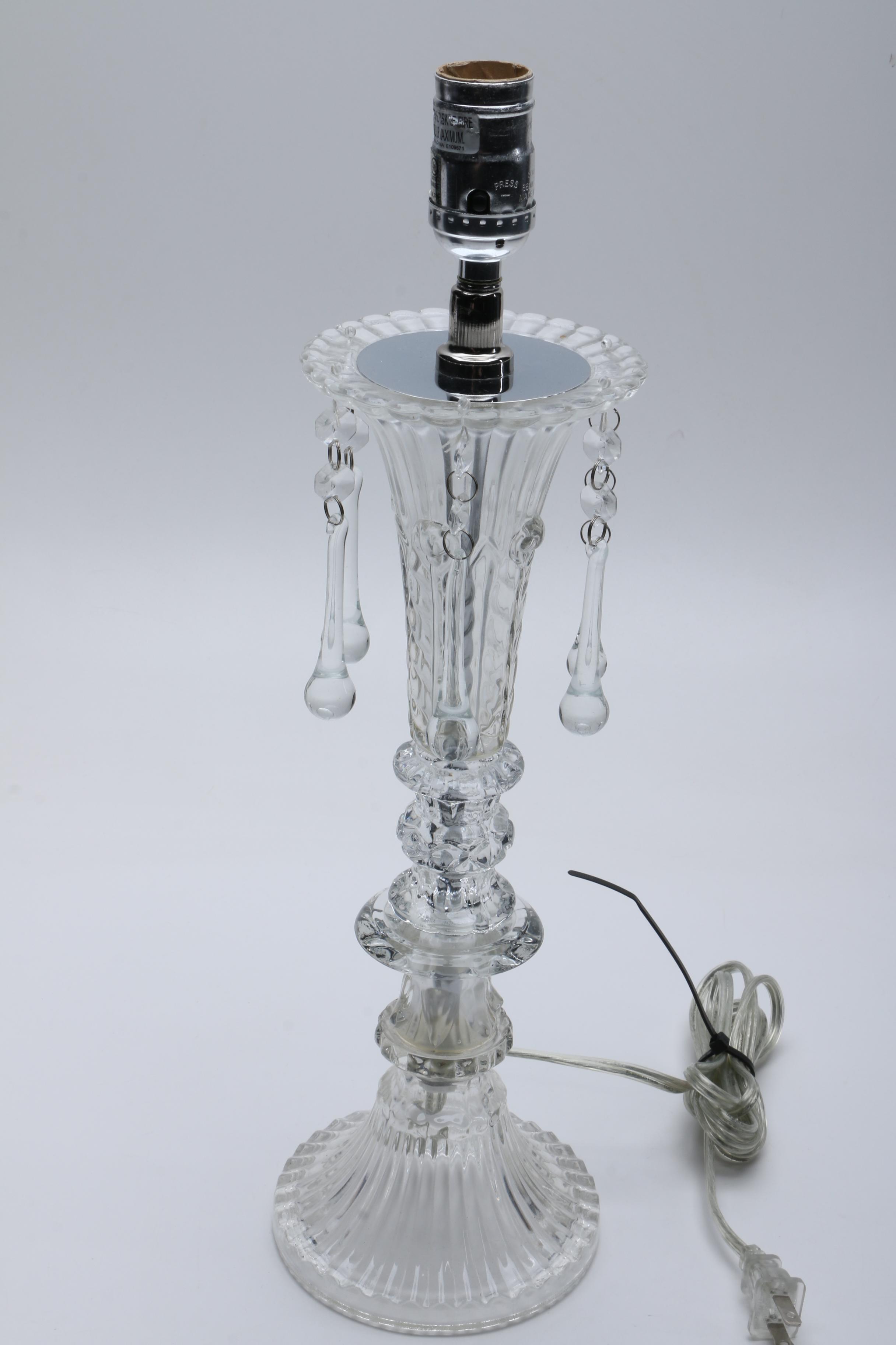 Glass Candlestick Table Lamp