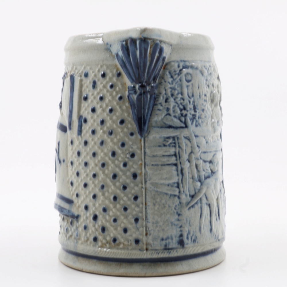19th-Century Embossed Stoneware Pitcher