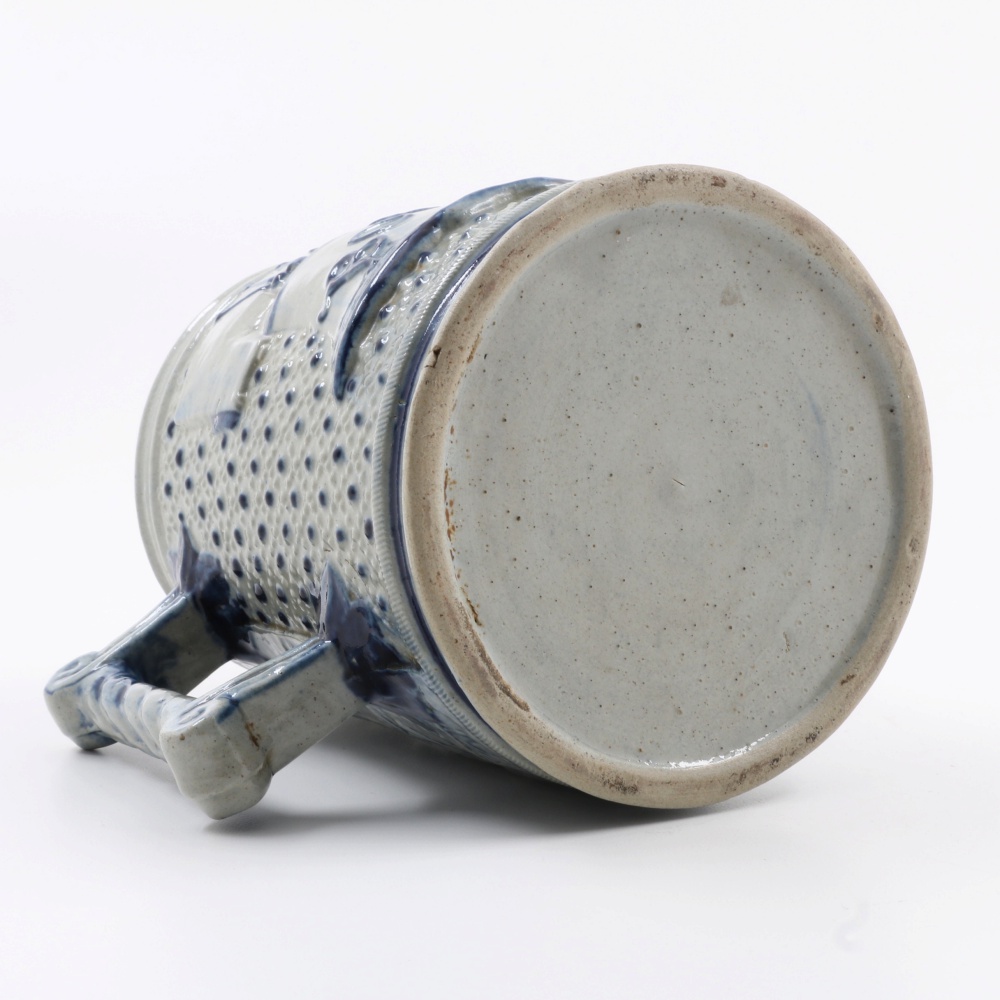 19th-Century Embossed Stoneware Pitcher