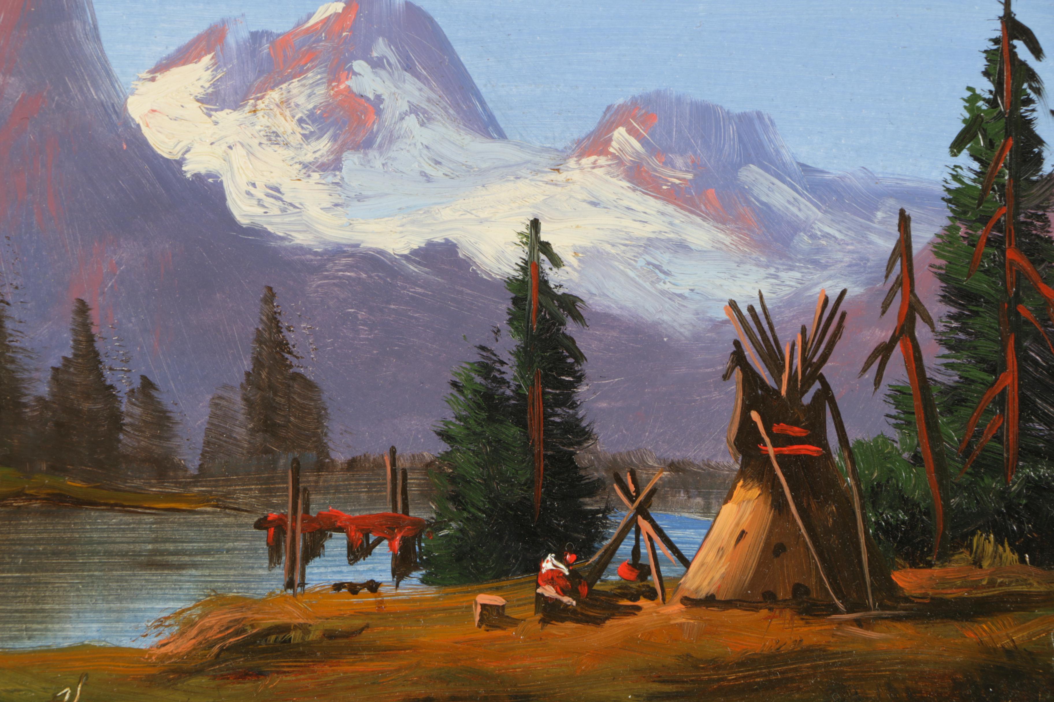 Heinie Hartwig Oil Painting on Board of a Mountain Landscape