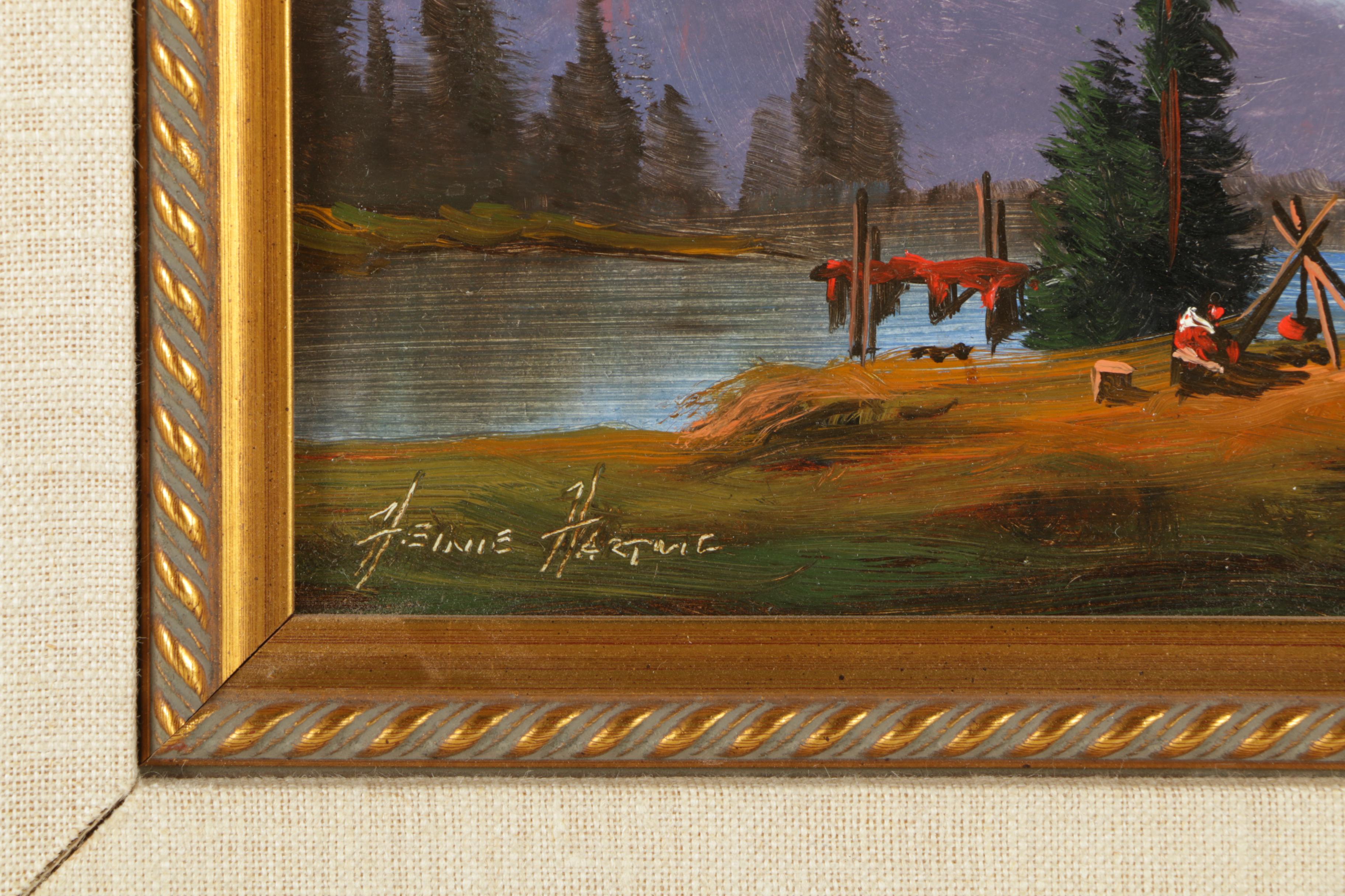 Heinie Hartwig Oil Painting on Board of a Mountain Landscape