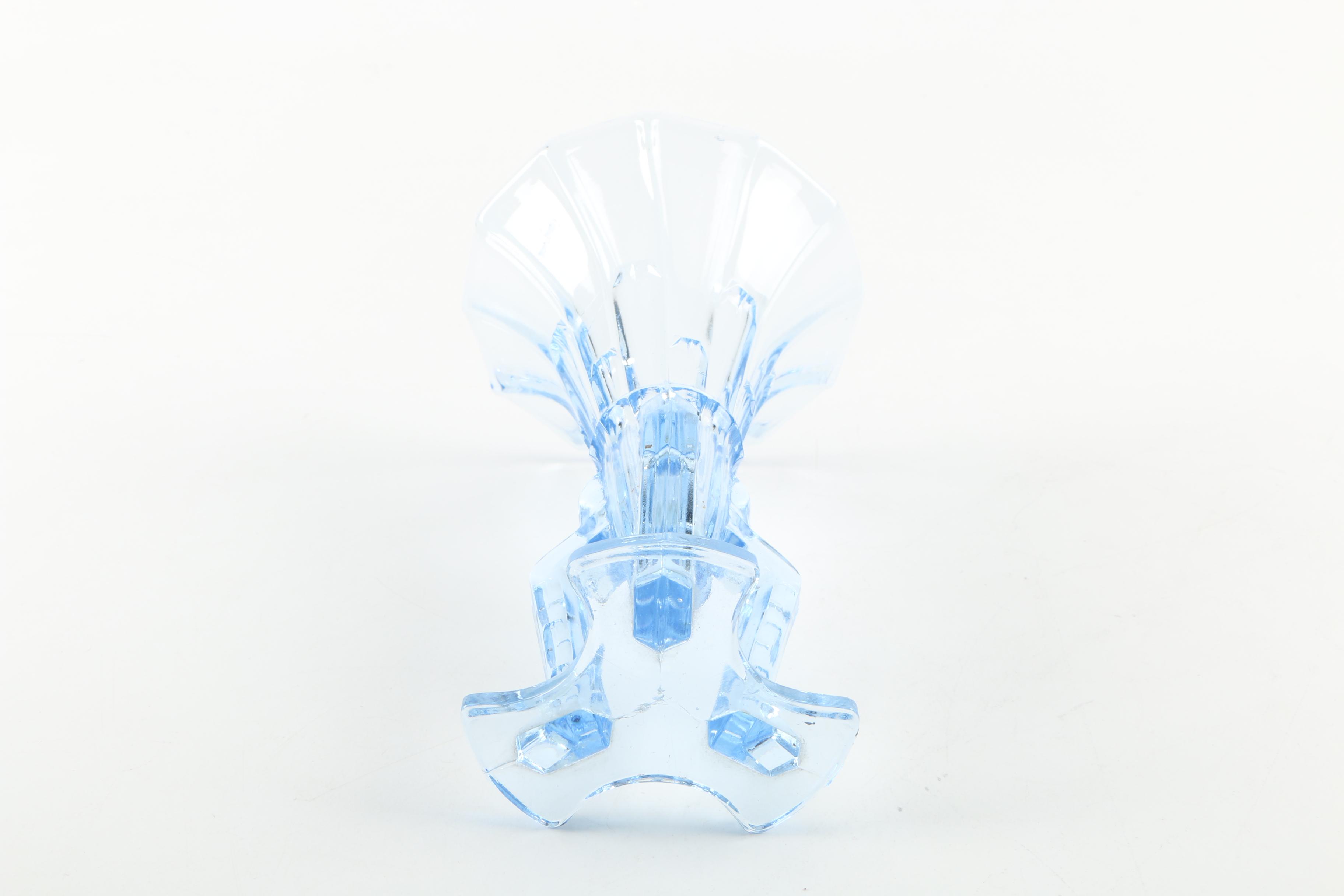 Depression Glass Vase and Flower Frog