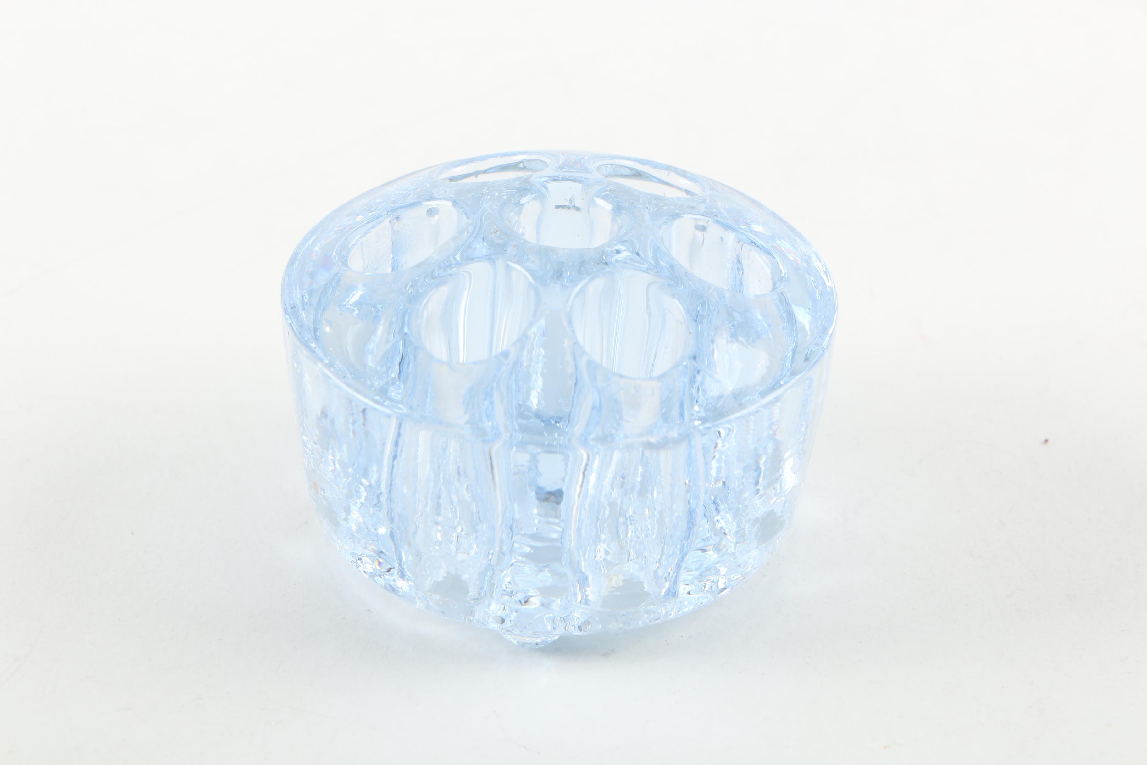 Depression Glass Vase and Flower Frog