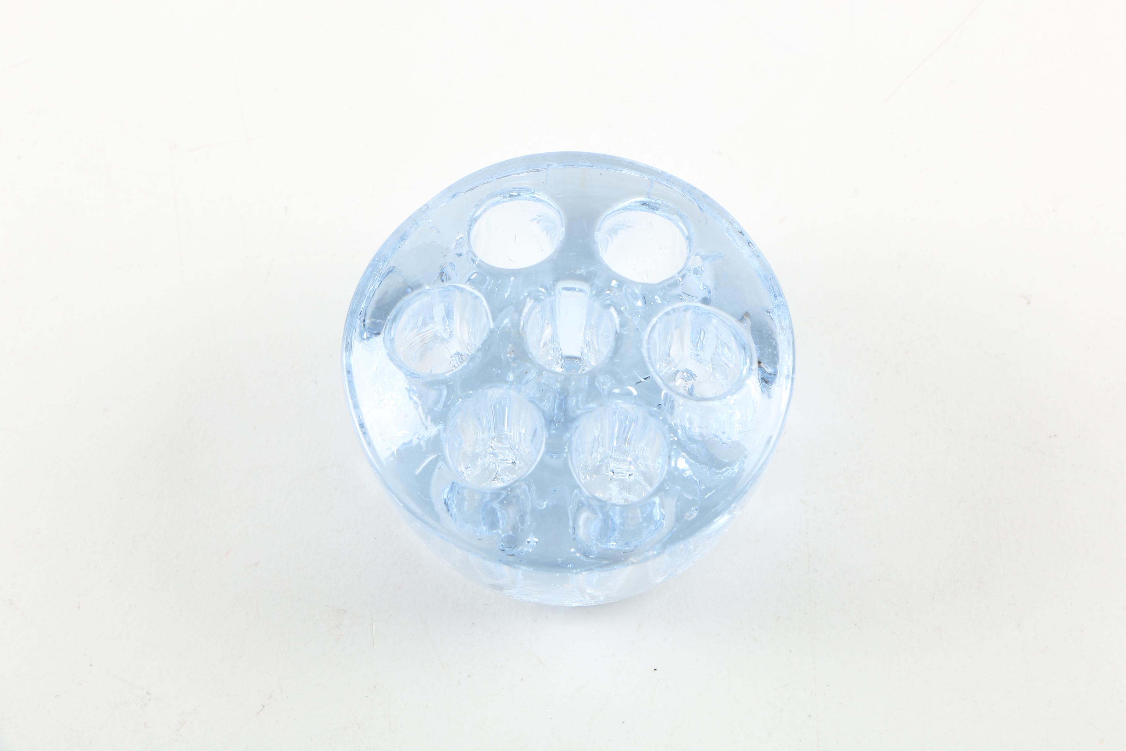 Depression Glass Vase and Flower Frog