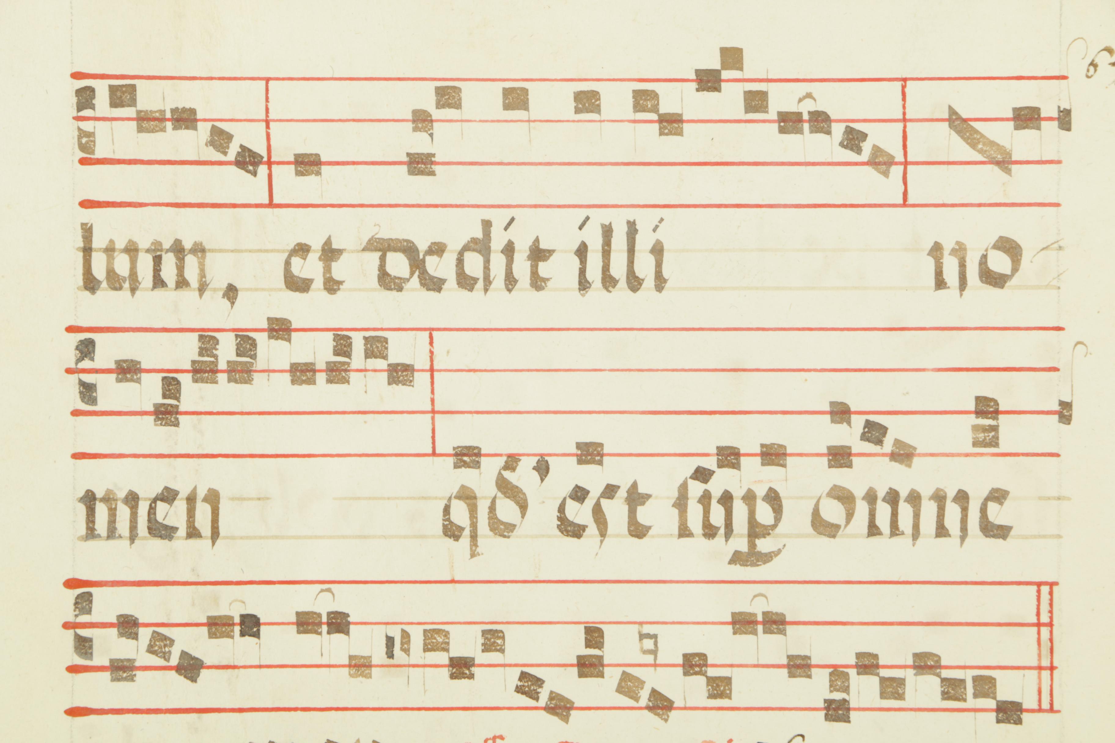 Hand-Painted Latin Sheet Music Manuscript Folio