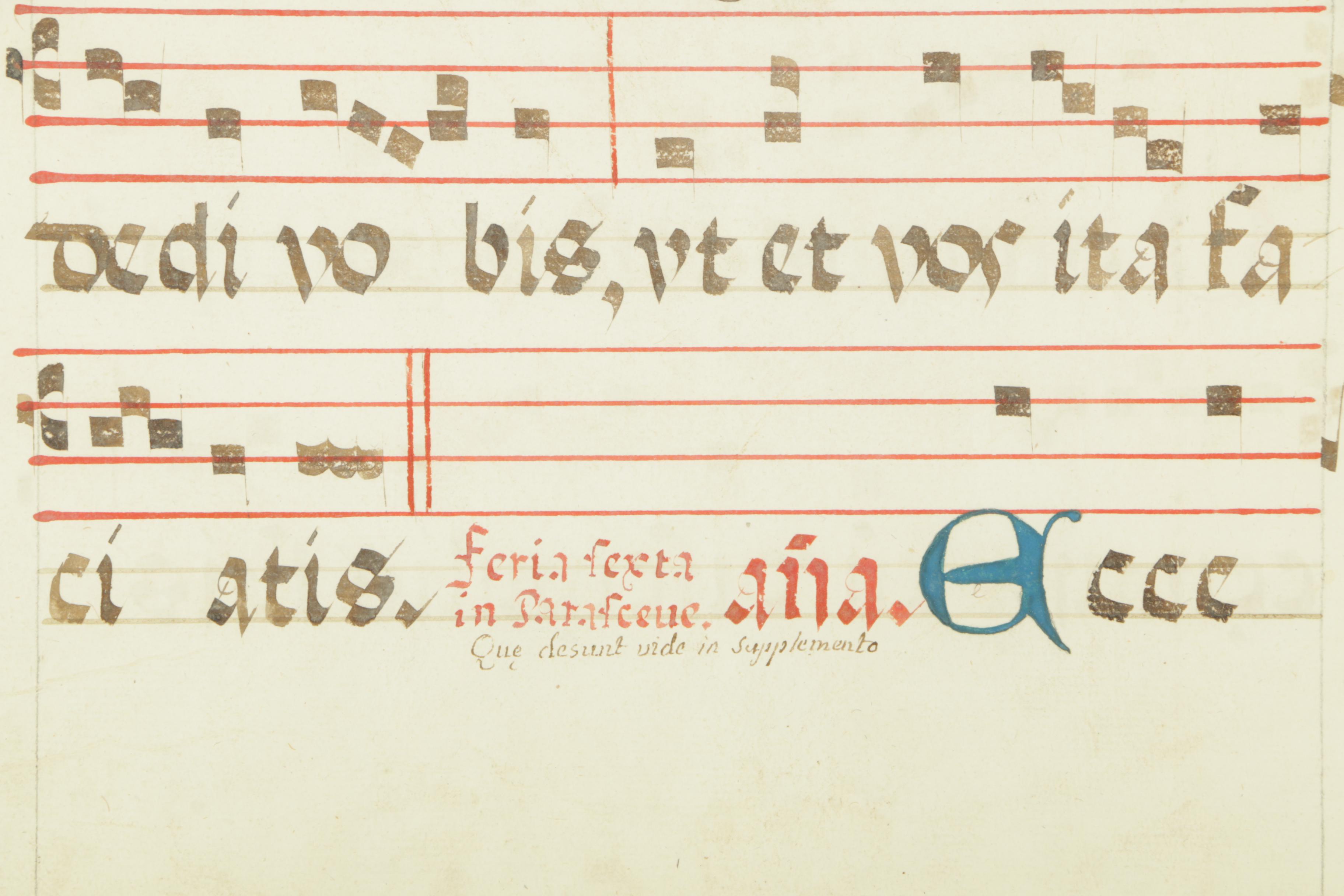 Hand-Painted Latin Sheet Music Manuscript Folio