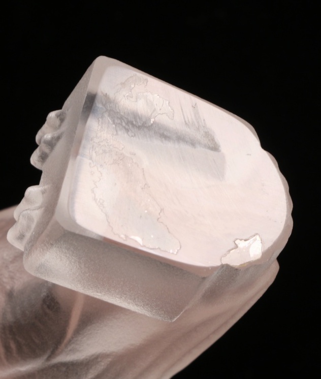 Baccarat Amber Crystal Owl and Frosted Crystal Hawk Figurines