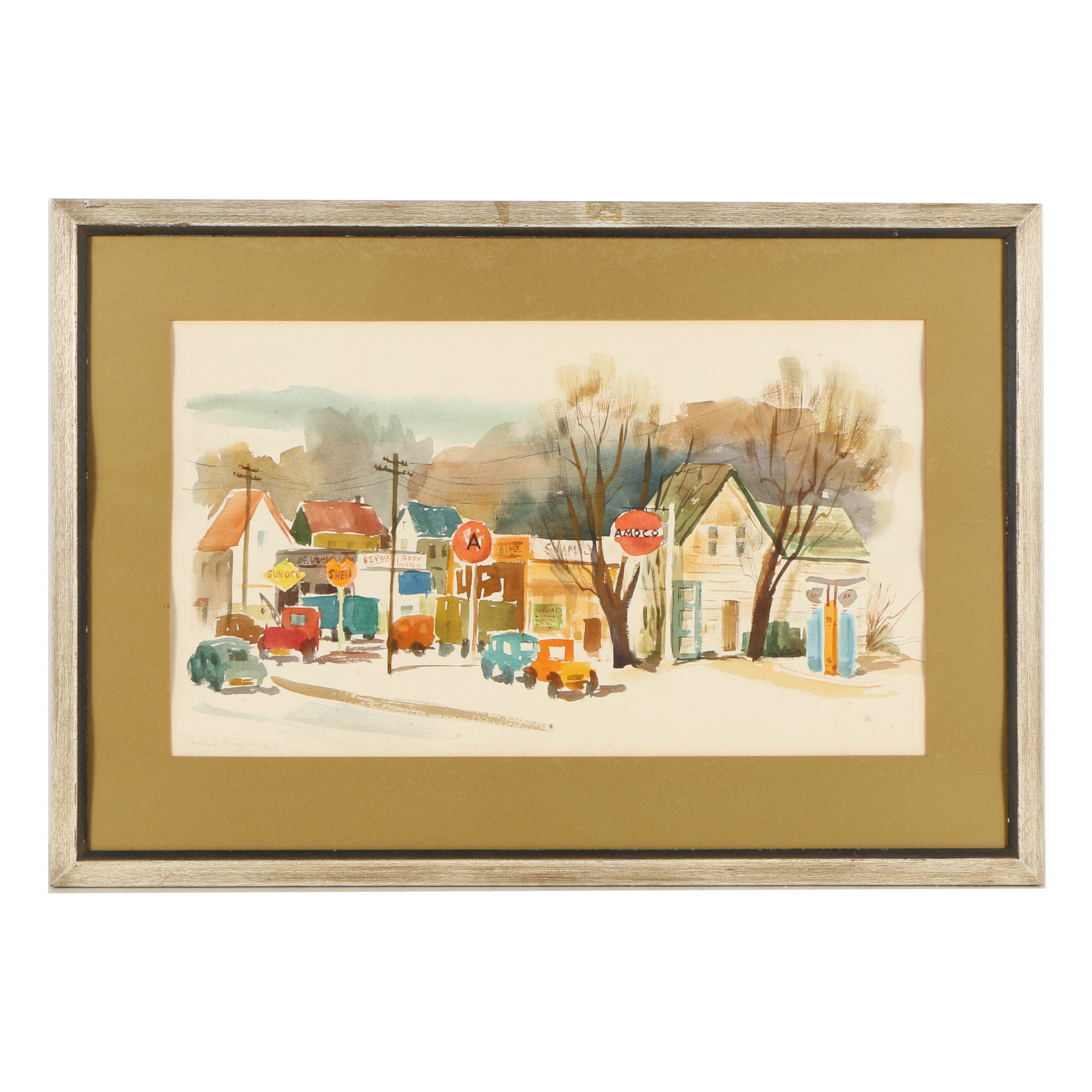 Stephanie Canizares Watercolor Painting of a Suburban Street