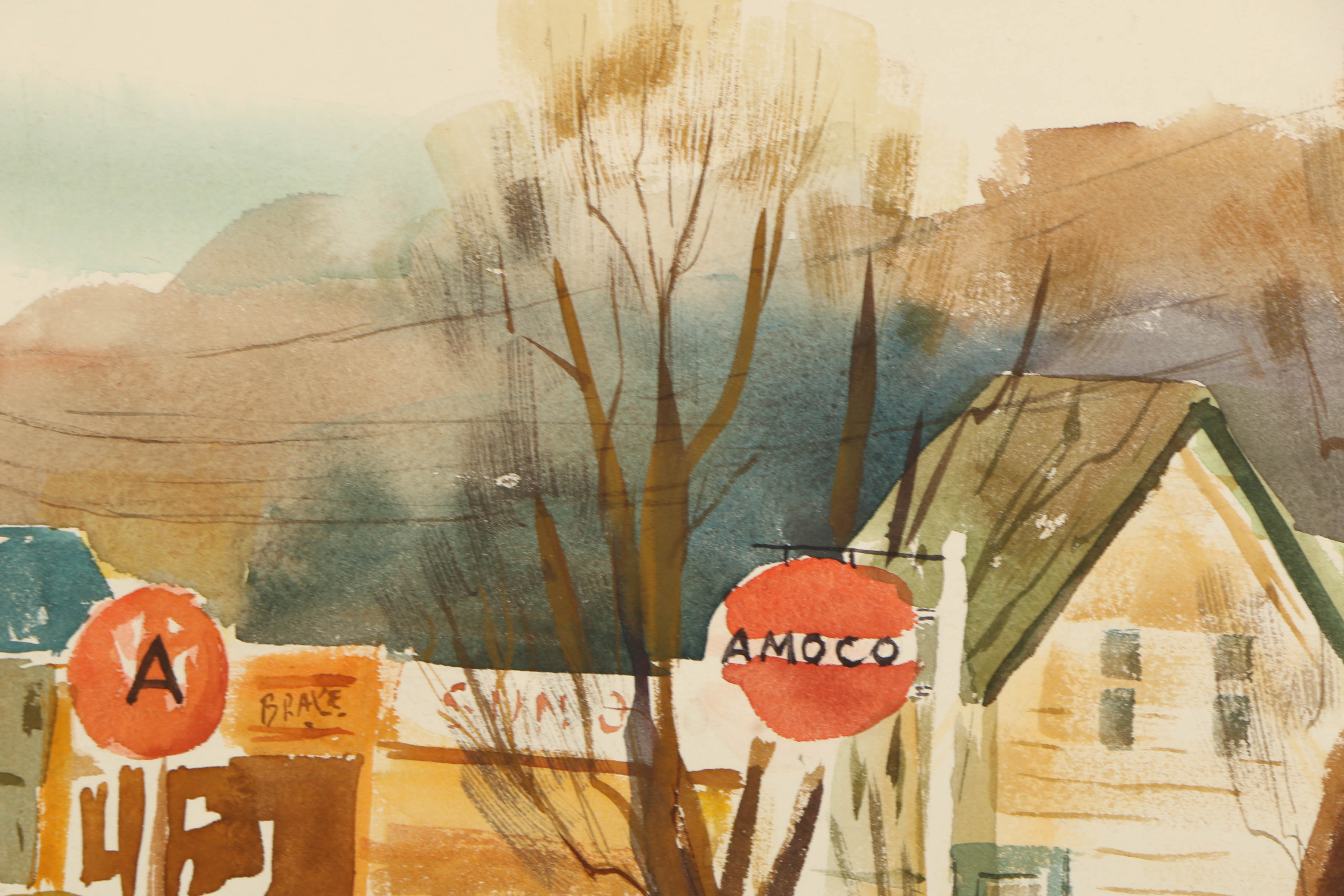 Stephanie Canizares Watercolor Painting of a Suburban Street