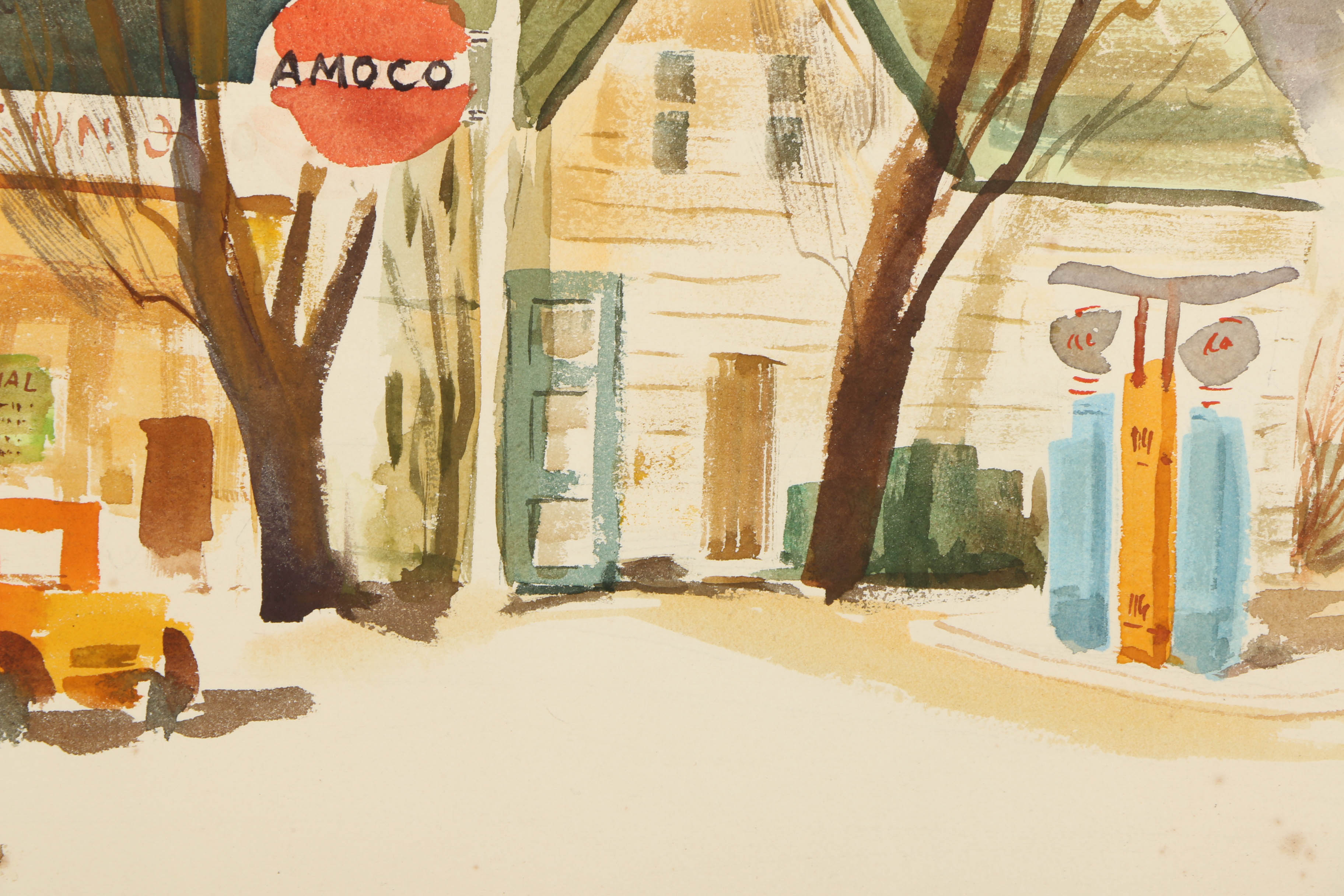 Stephanie Canizares Watercolor Painting of a Suburban Street