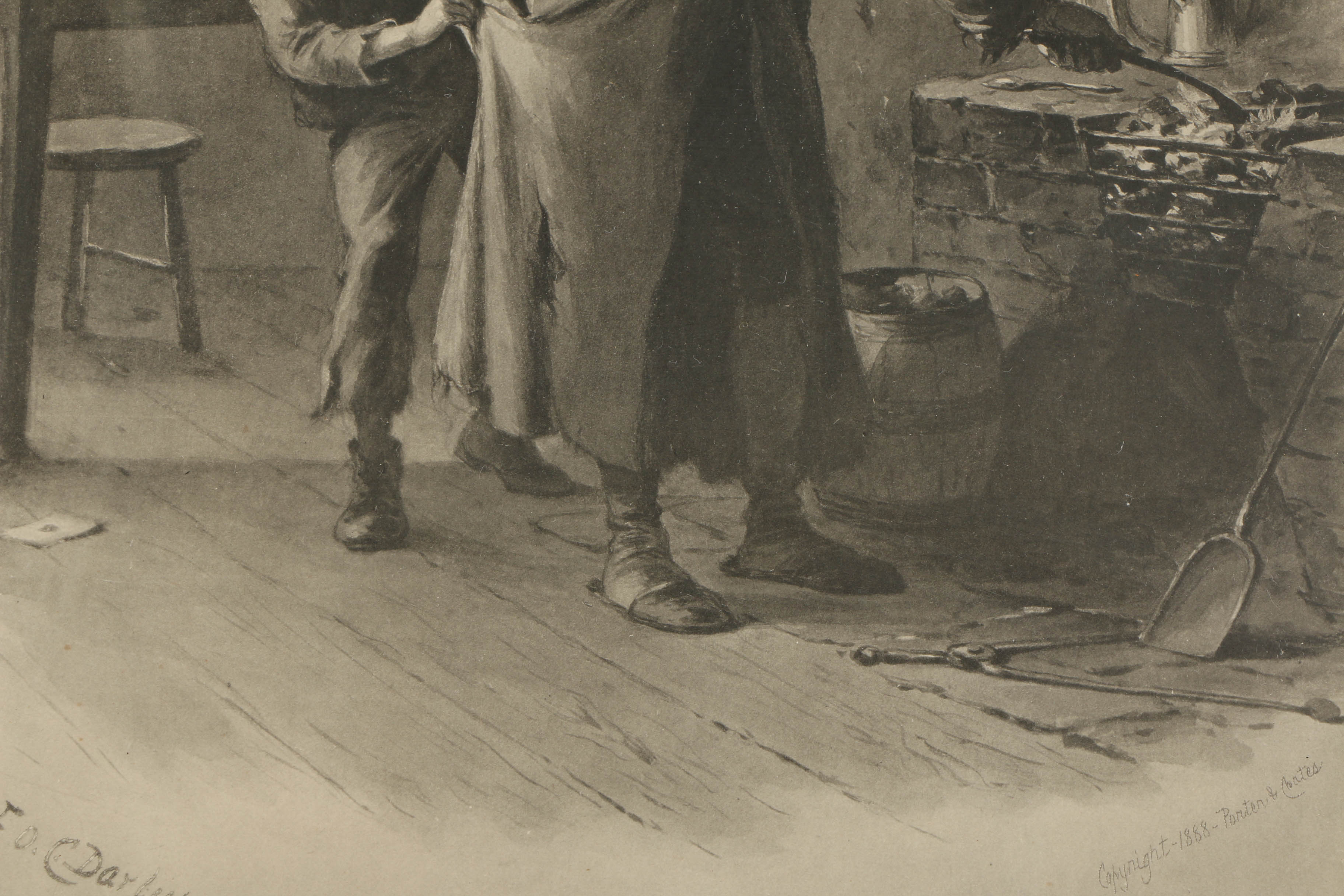 1888 Felix Octavious Carr Darley Photogravure "Oliver Twist and Fagan"