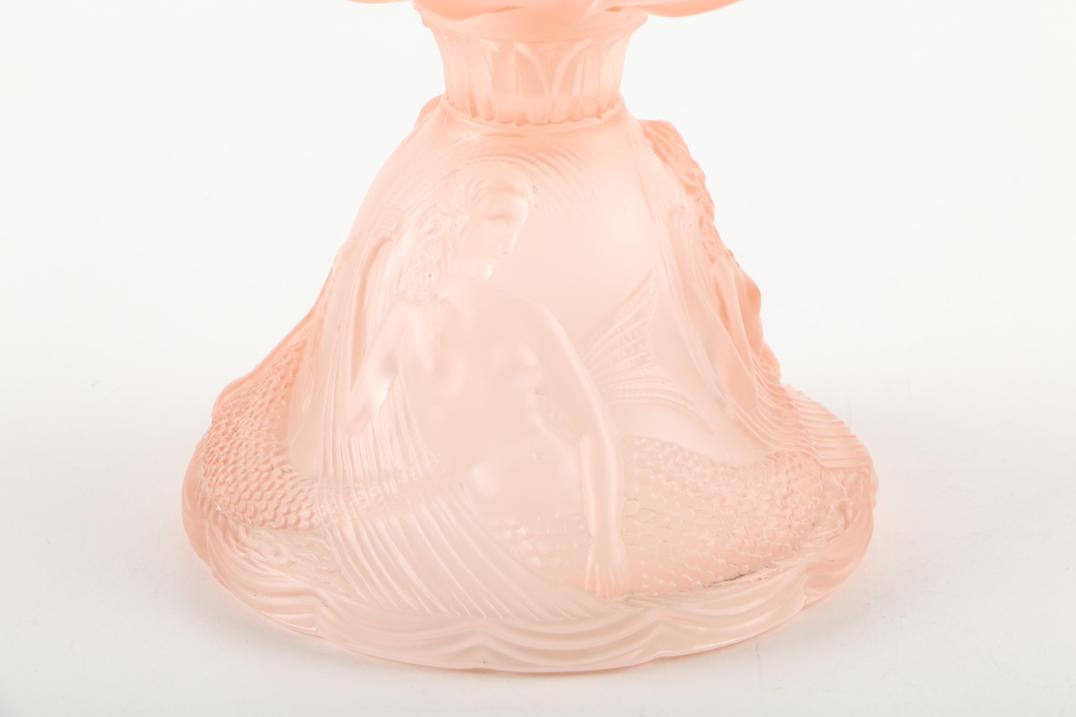 Pink Glass Bowl with Stand After Walther