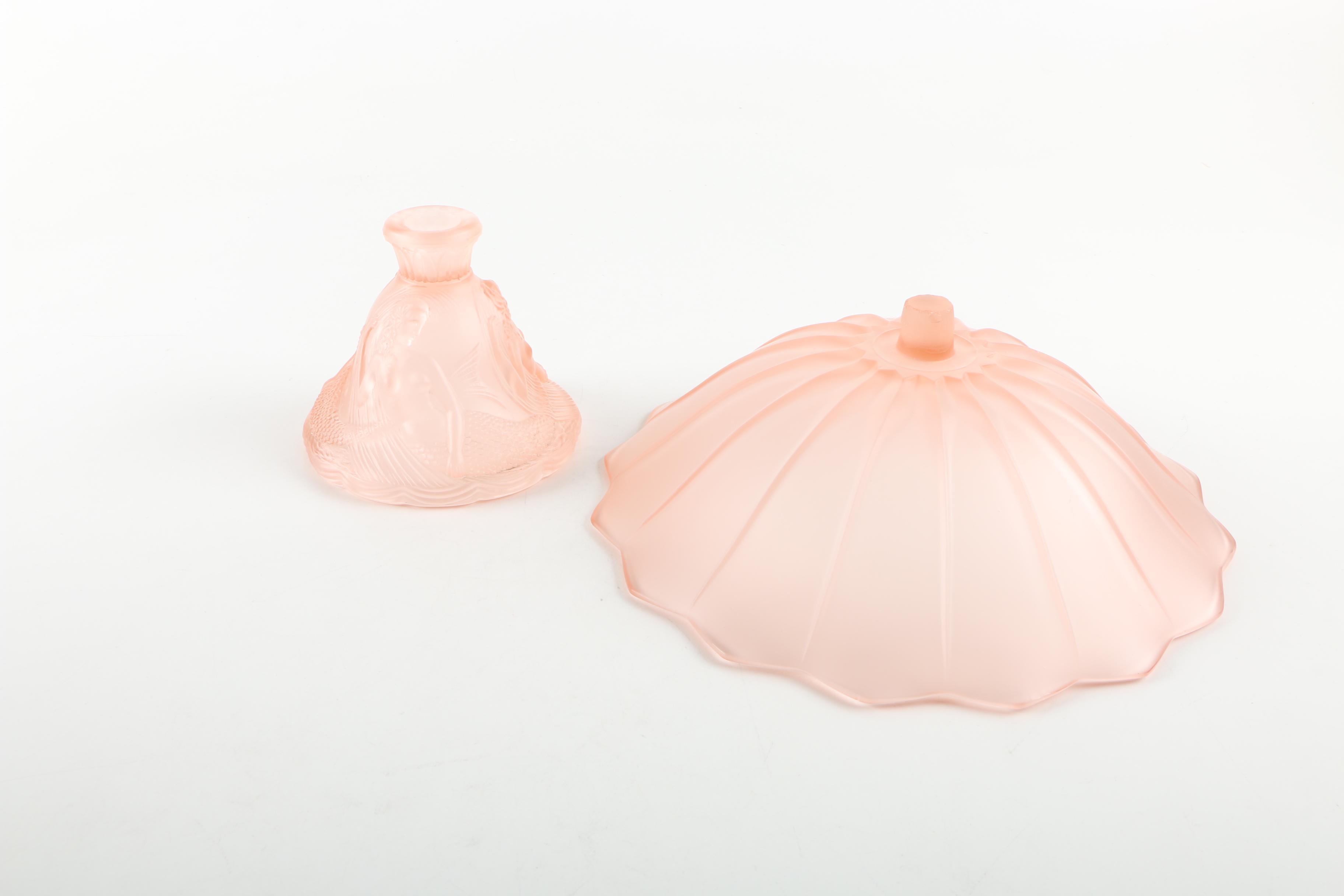 Pink Glass Bowl with Stand After Walther