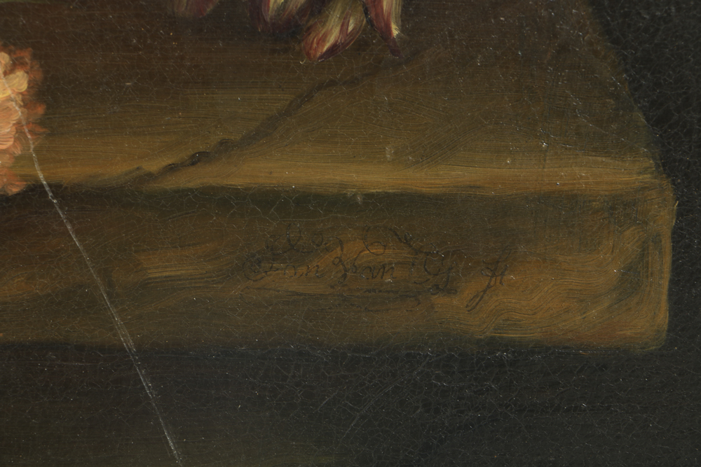 Continental School Oil Painting on Canvas After Jan van Os Floral Still Life