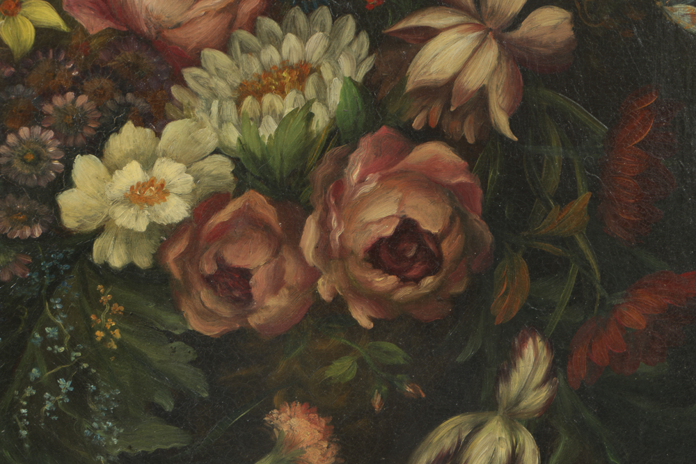 Continental School Oil Painting on Canvas After Jan van Os Floral Still Life