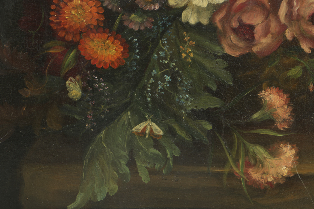 Continental School Oil Painting on Canvas After Jan van Os Floral Still Life