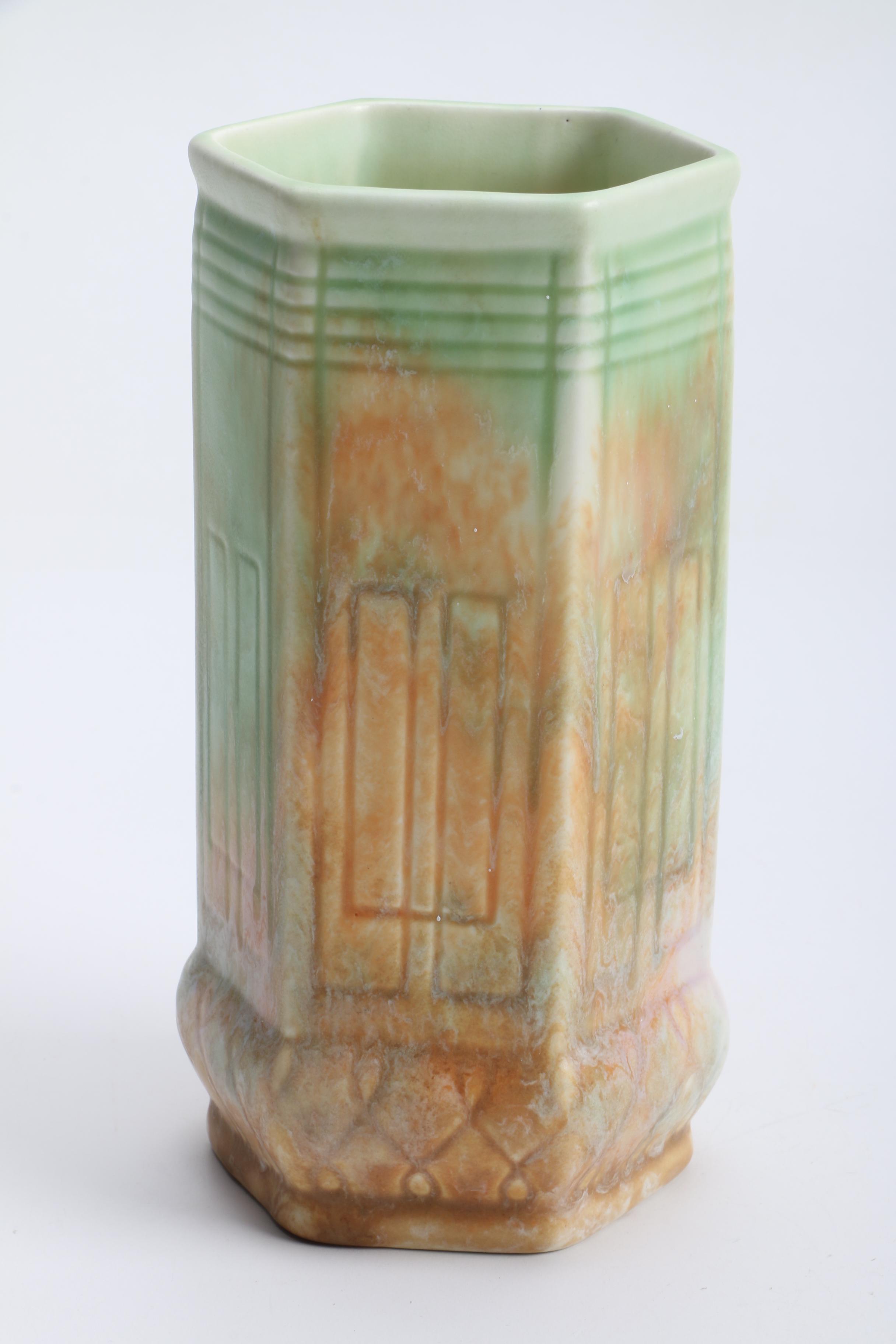 Beswick Ware Ceramic Hexagonal Vase