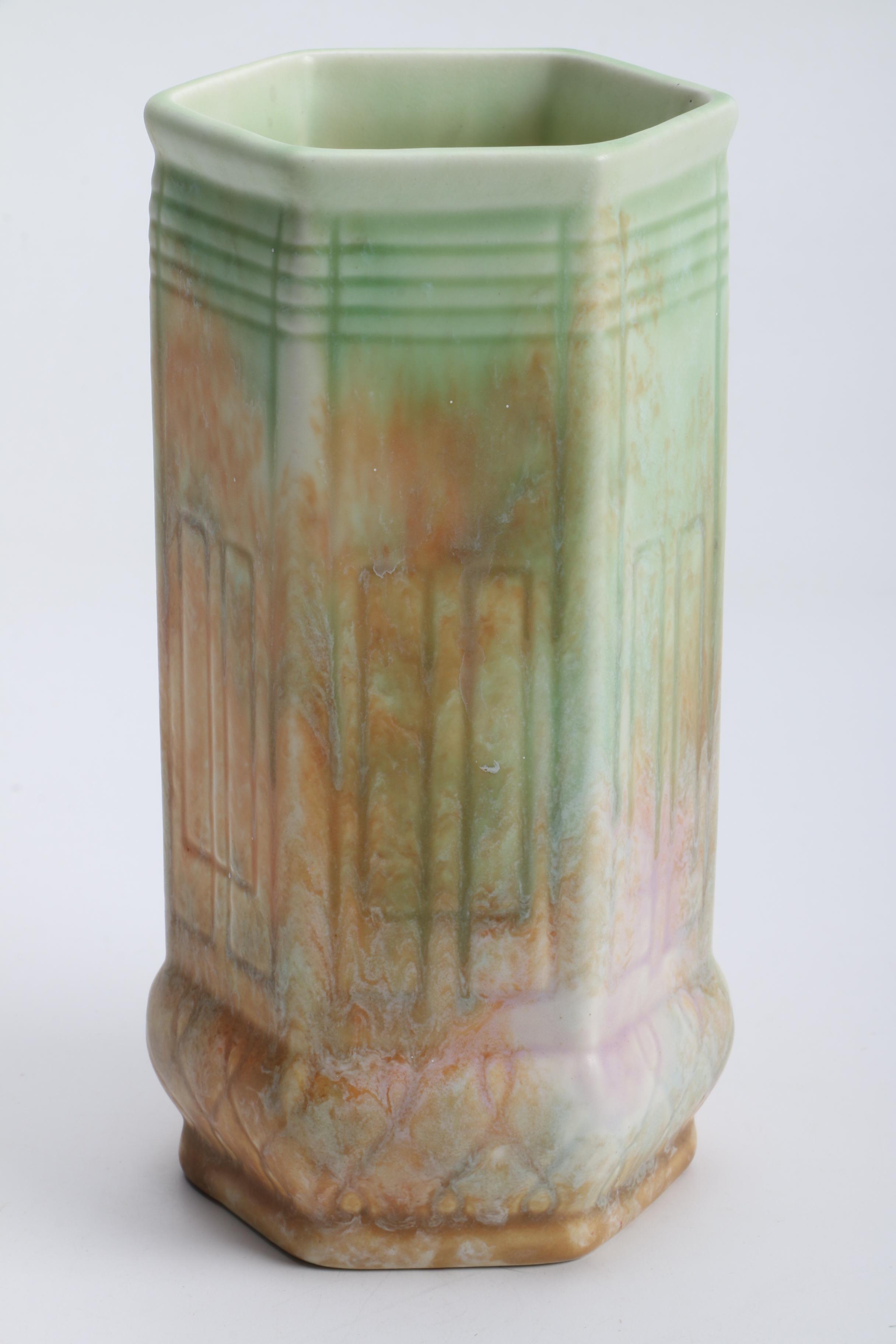 Beswick Ware Ceramic Hexagonal Vase