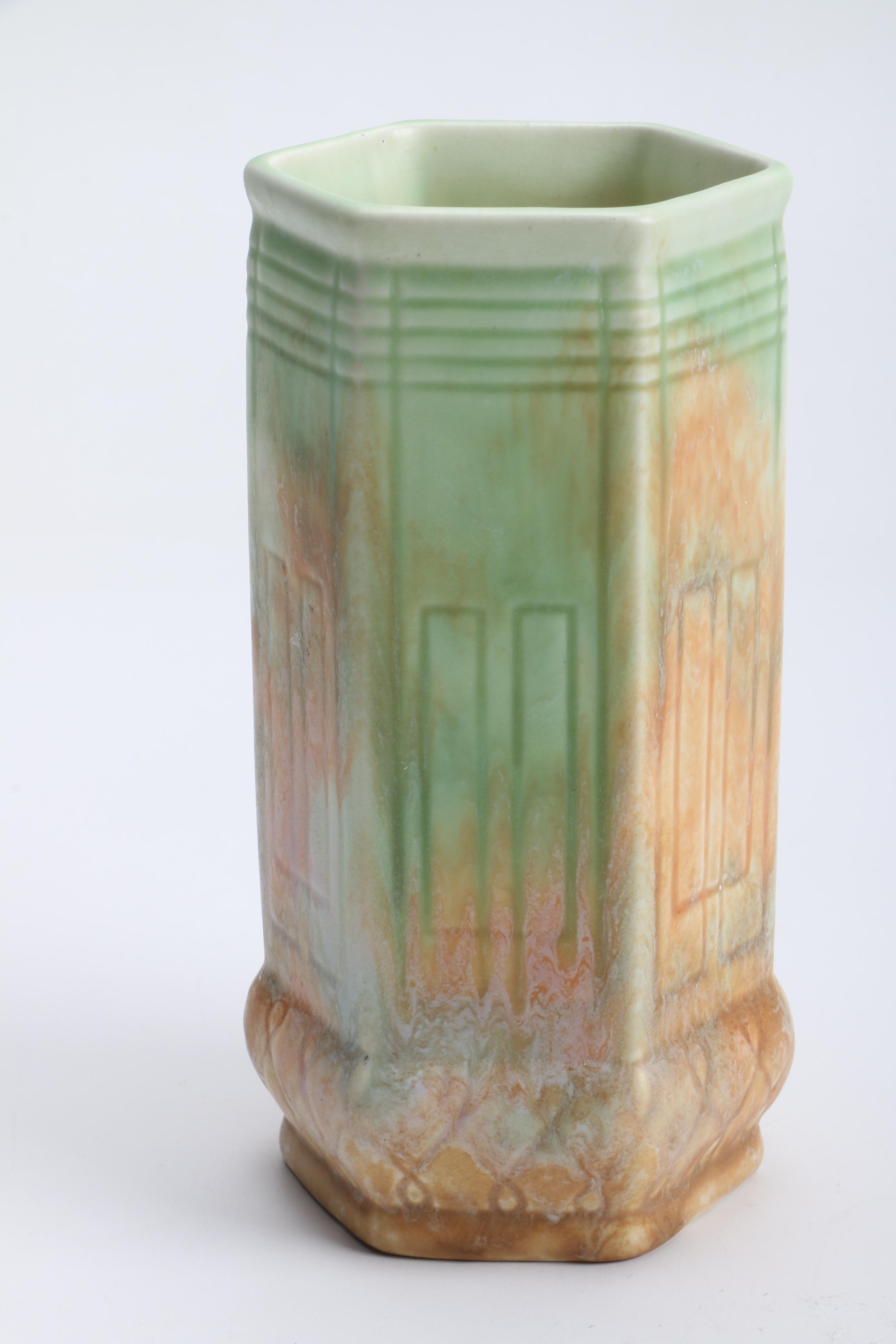 Beswick Ware Ceramic Hexagonal Vase