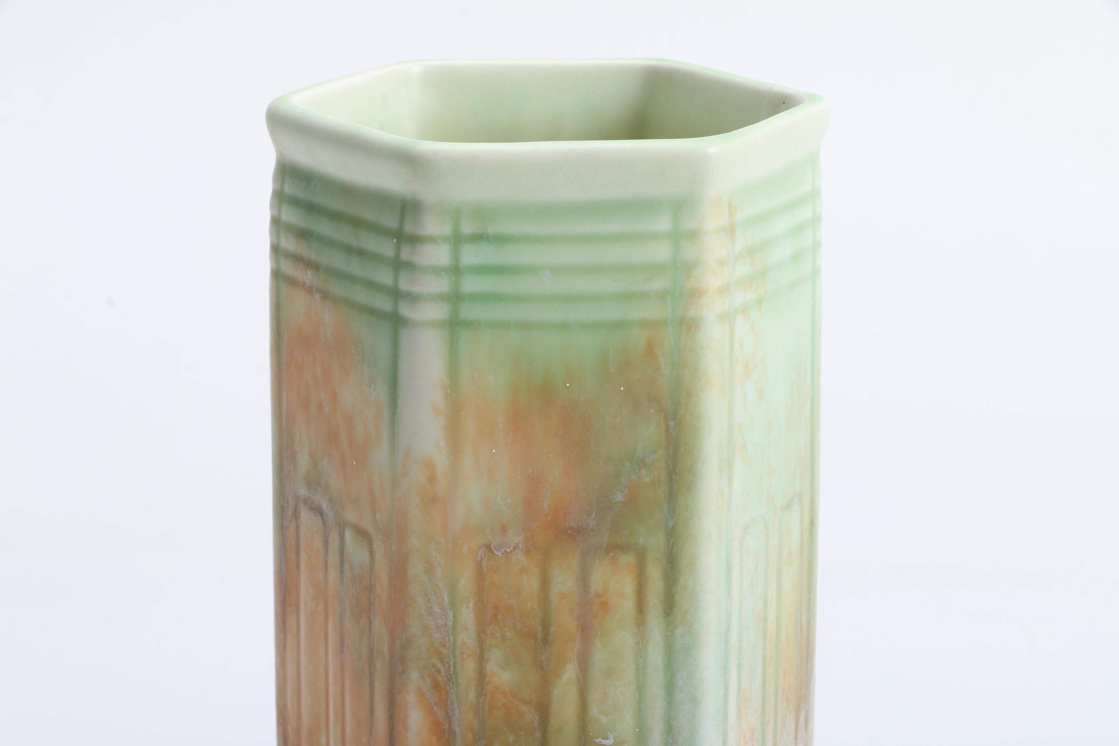 Beswick Ware Ceramic Hexagonal Vase