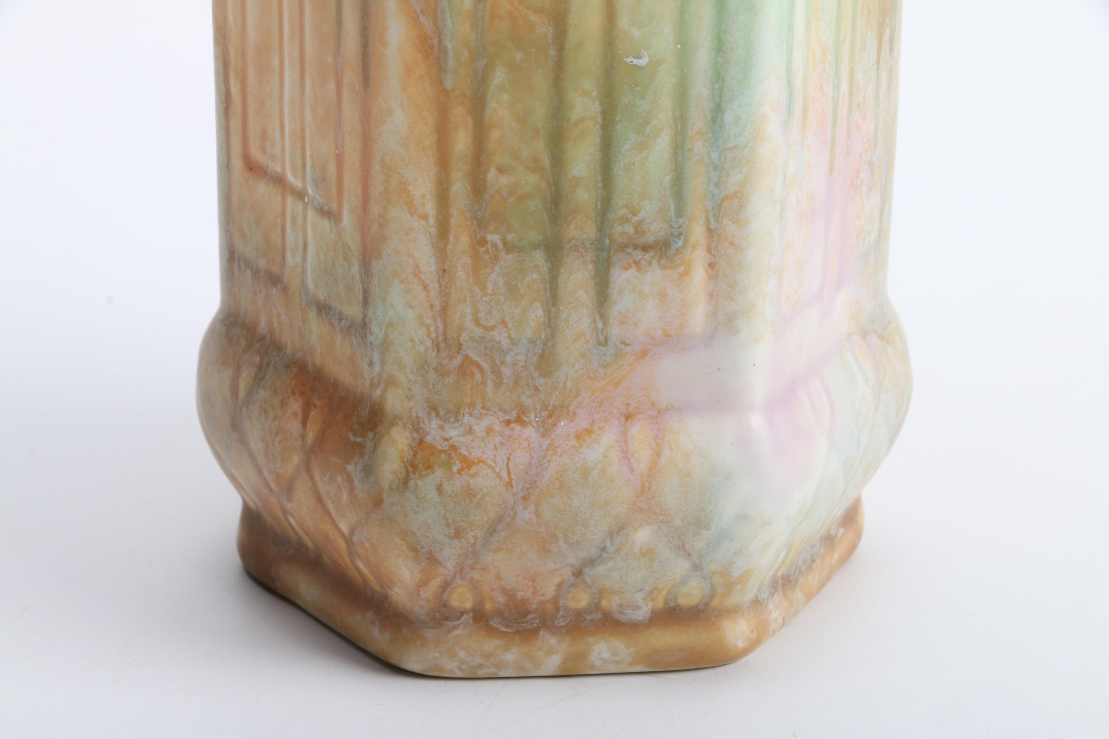 Beswick Ware Ceramic Hexagonal Vase