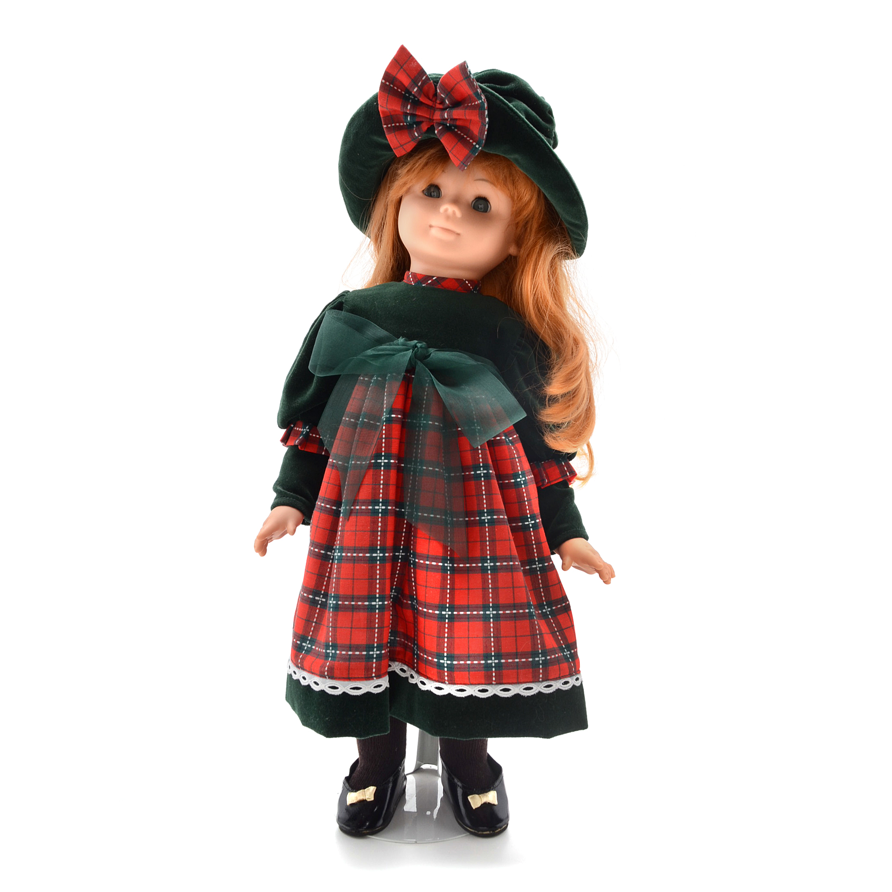 German Gotz Doll with Red Hair in Holiday Dress