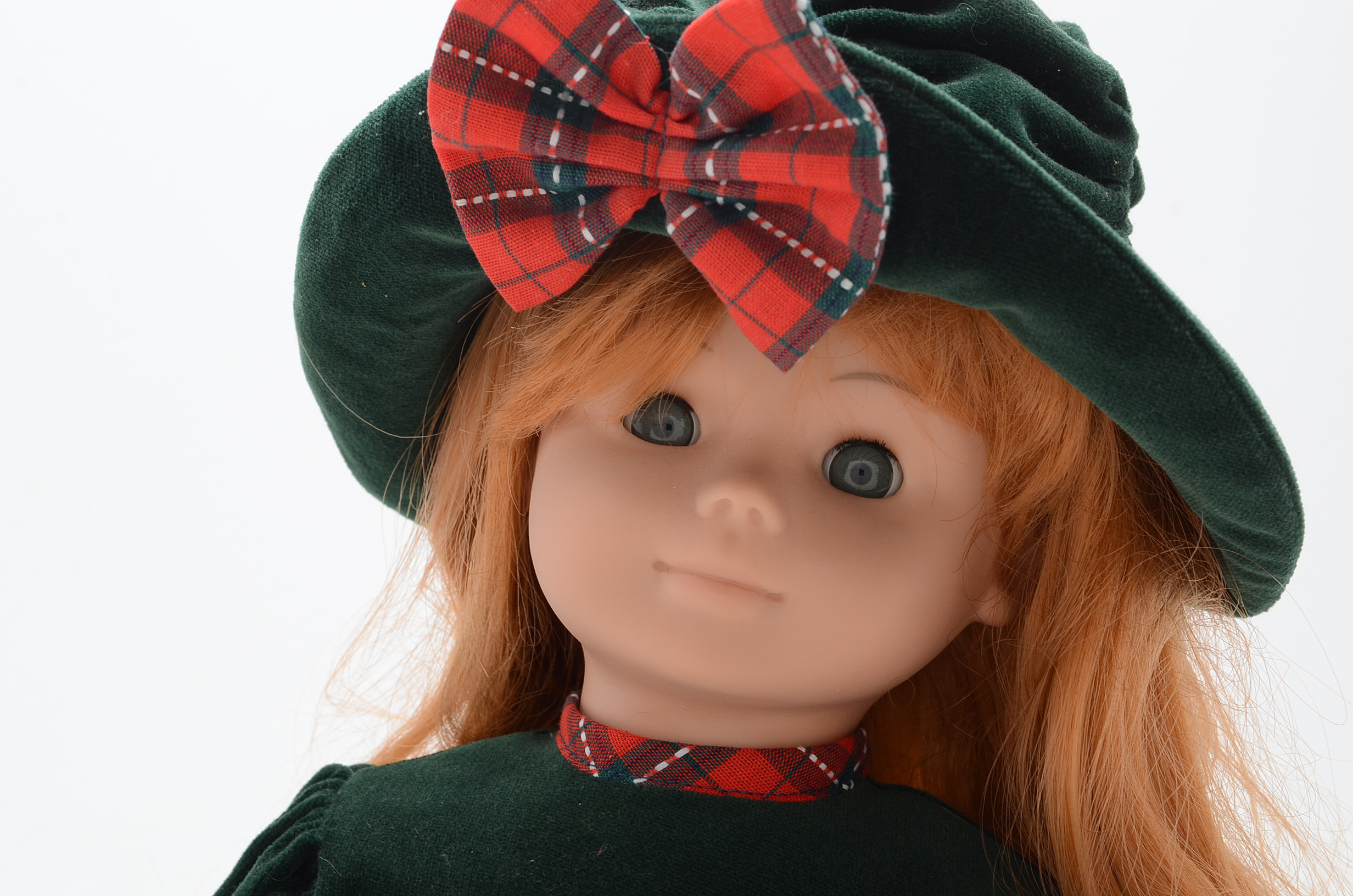 German Gotz Doll with Red Hair in Holiday Dress