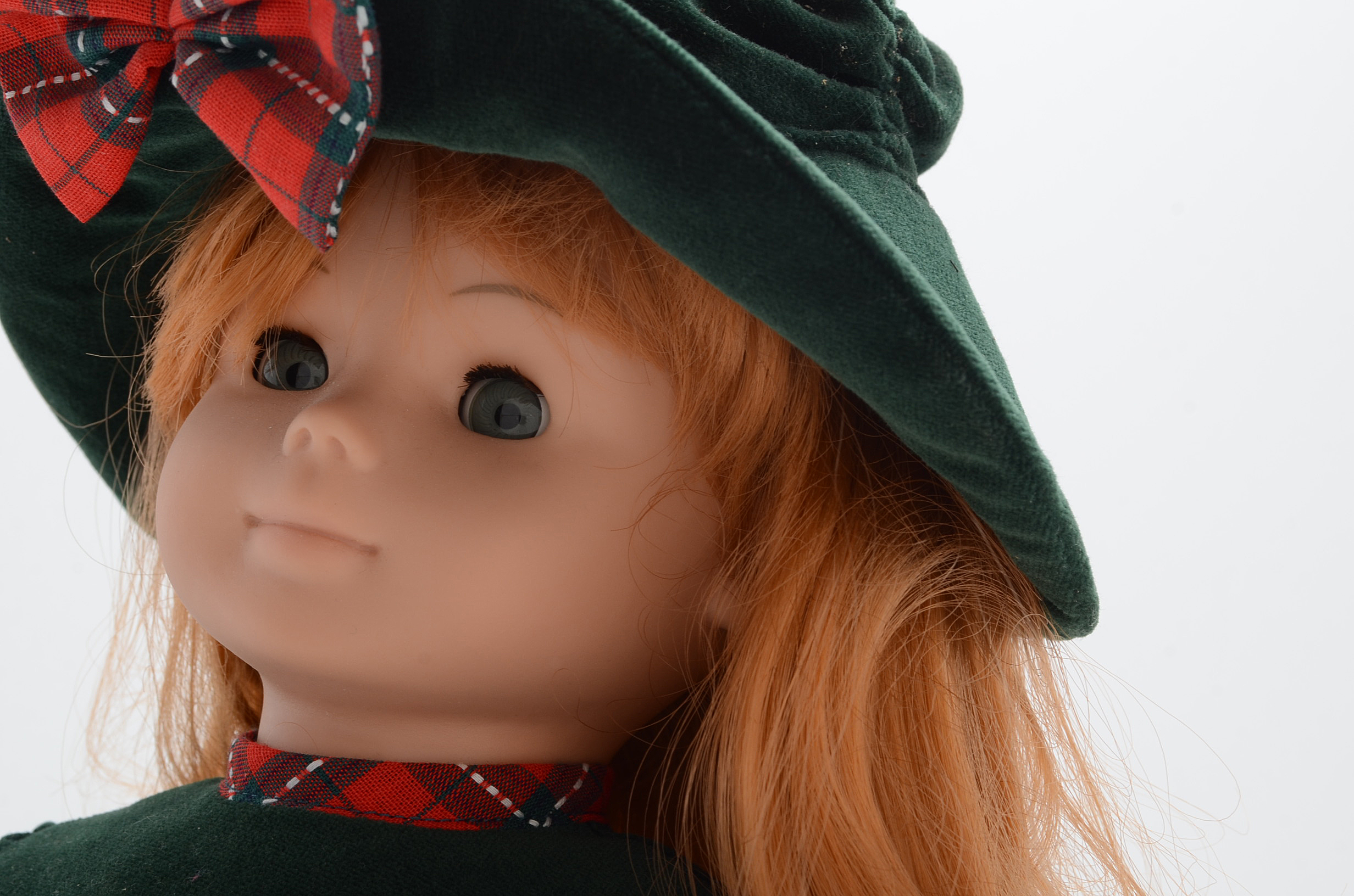 German Gotz Doll with Red Hair in Holiday Dress