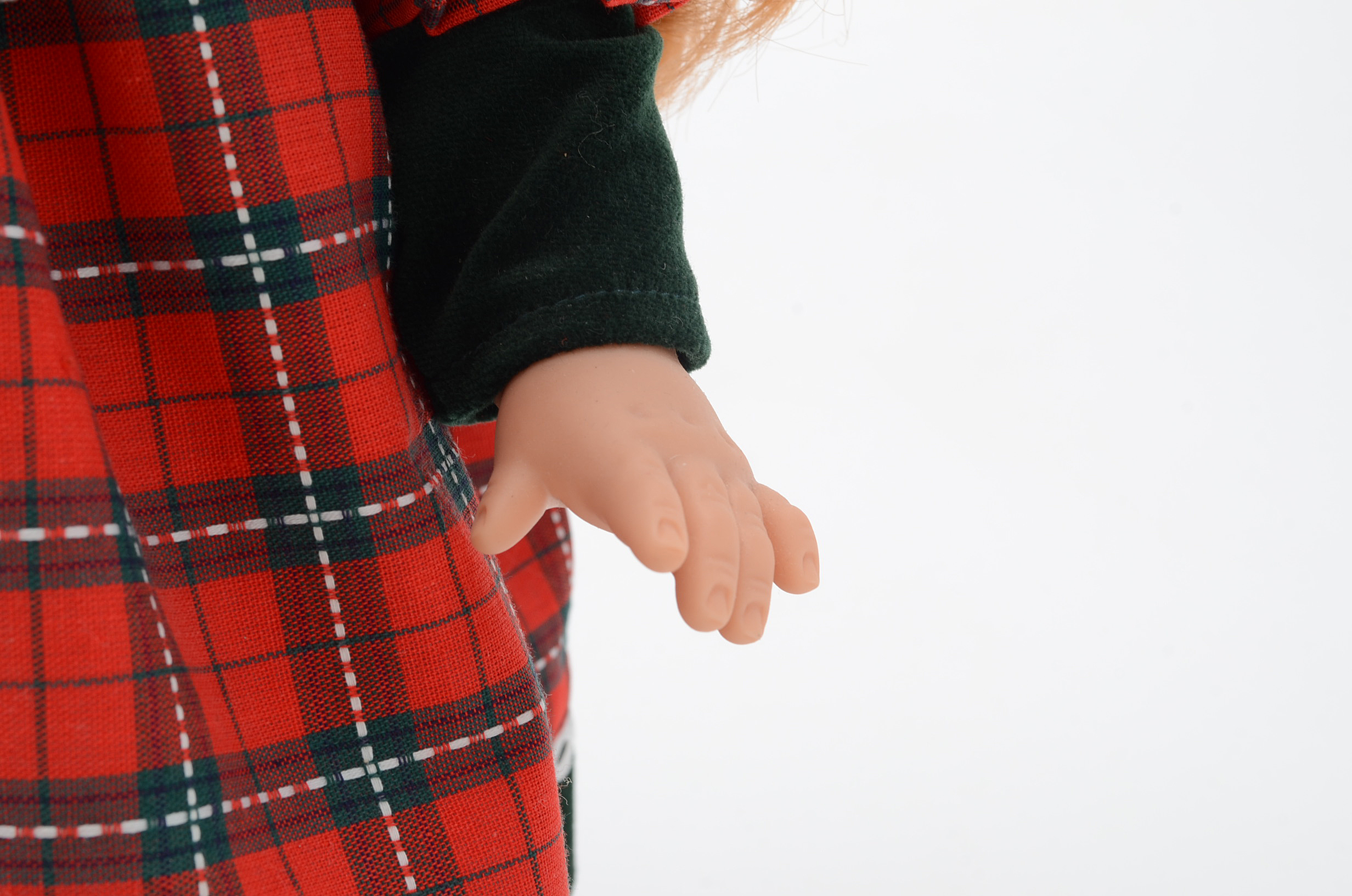 German Gotz Doll with Red Hair in Holiday Dress