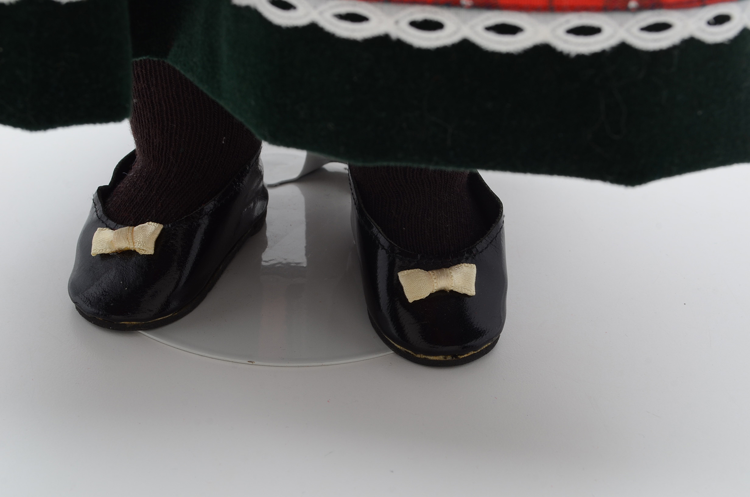 German Gotz Doll with Red Hair in Holiday Dress