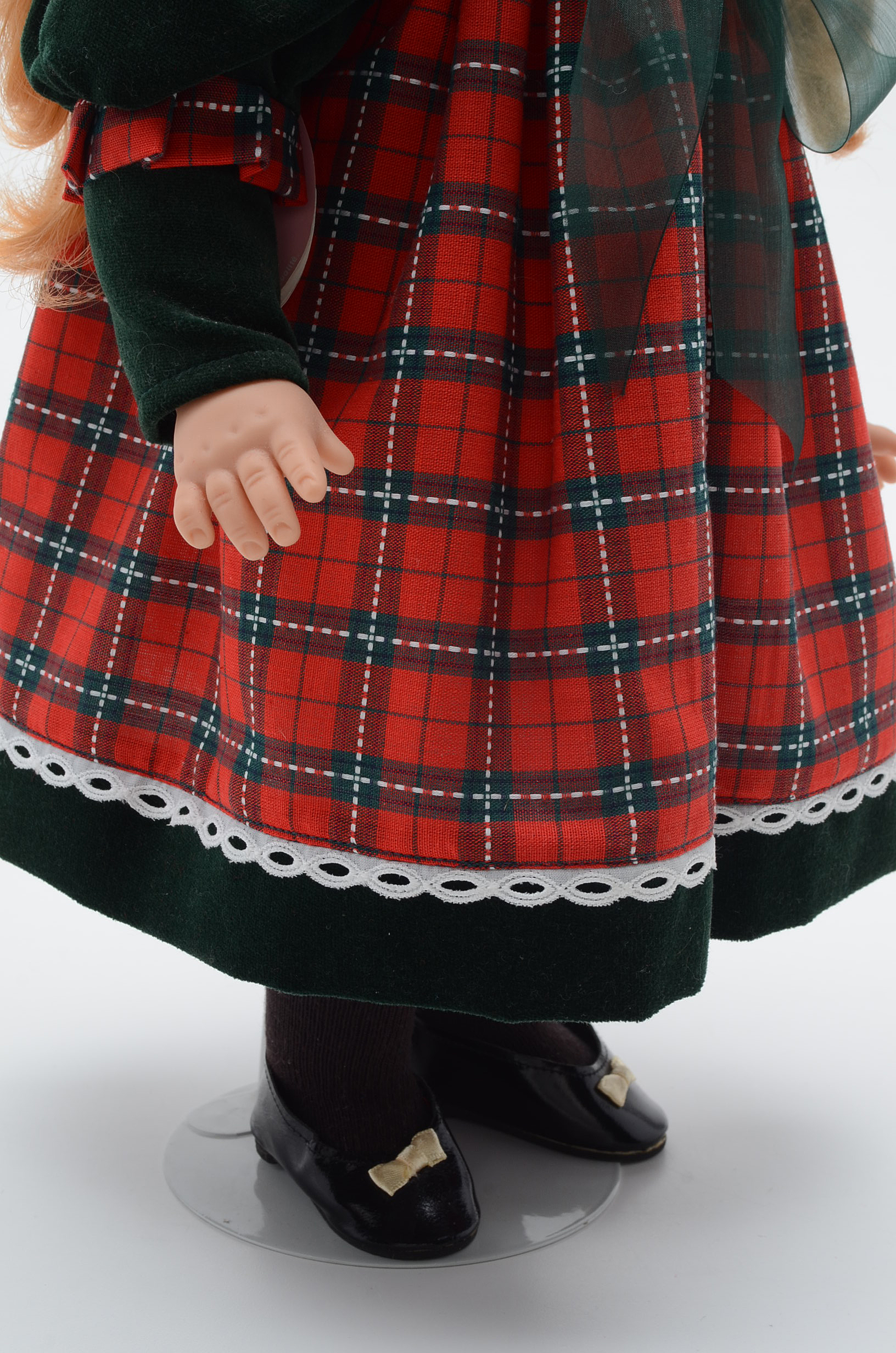 German Gotz Doll with Red Hair in Holiday Dress