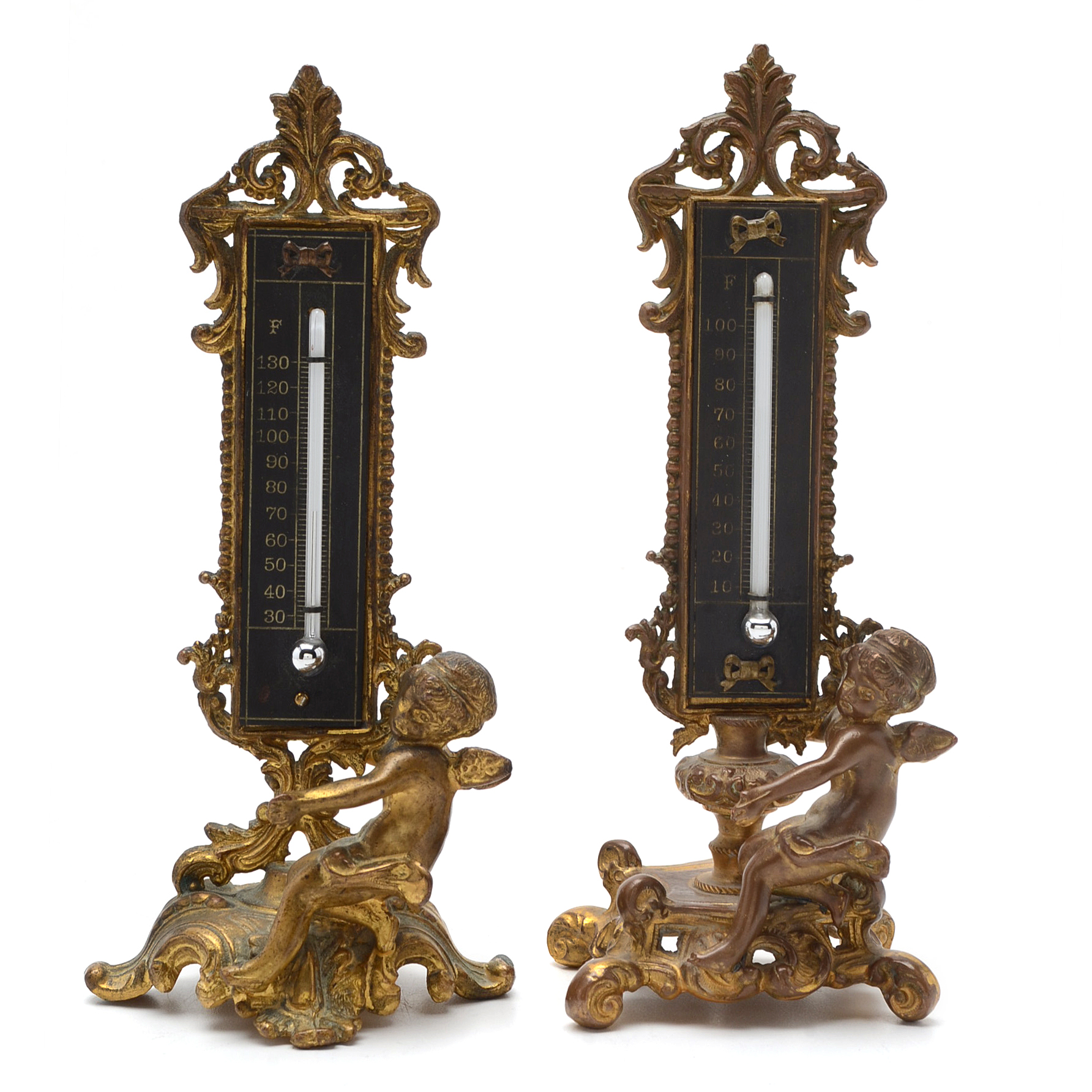 Pair Of French Figural Thermometers