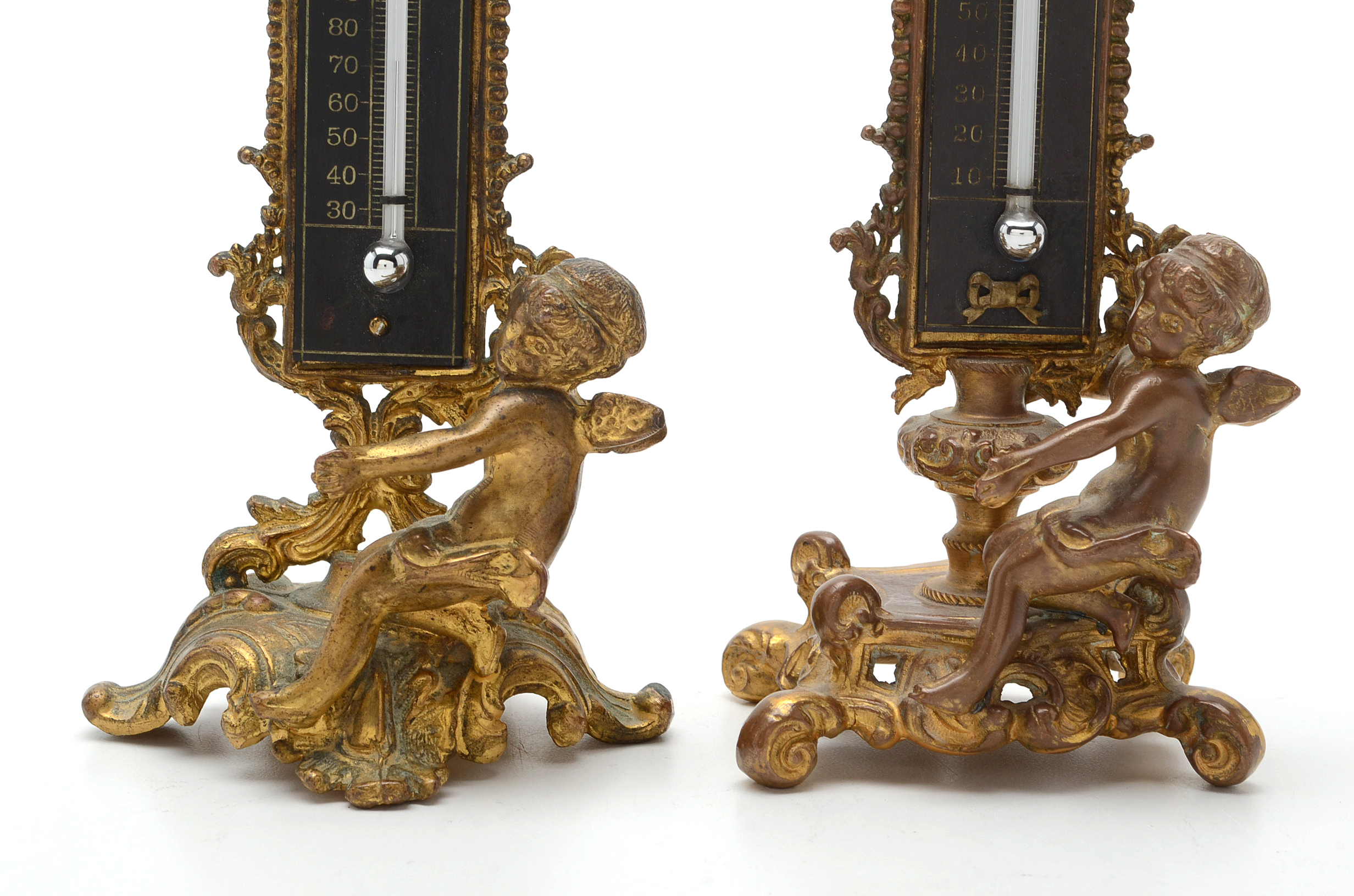 Pair Of French Figural Thermometers