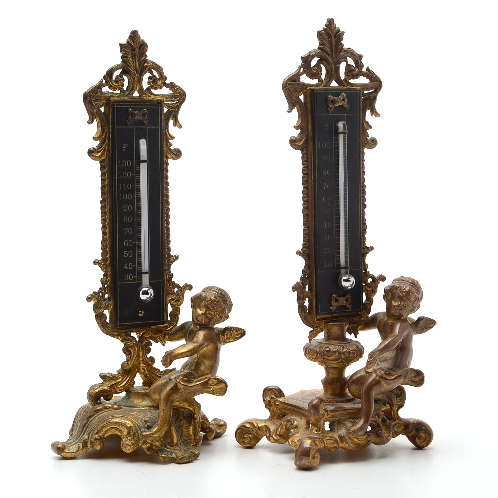 Pair Of French Figural Thermometers