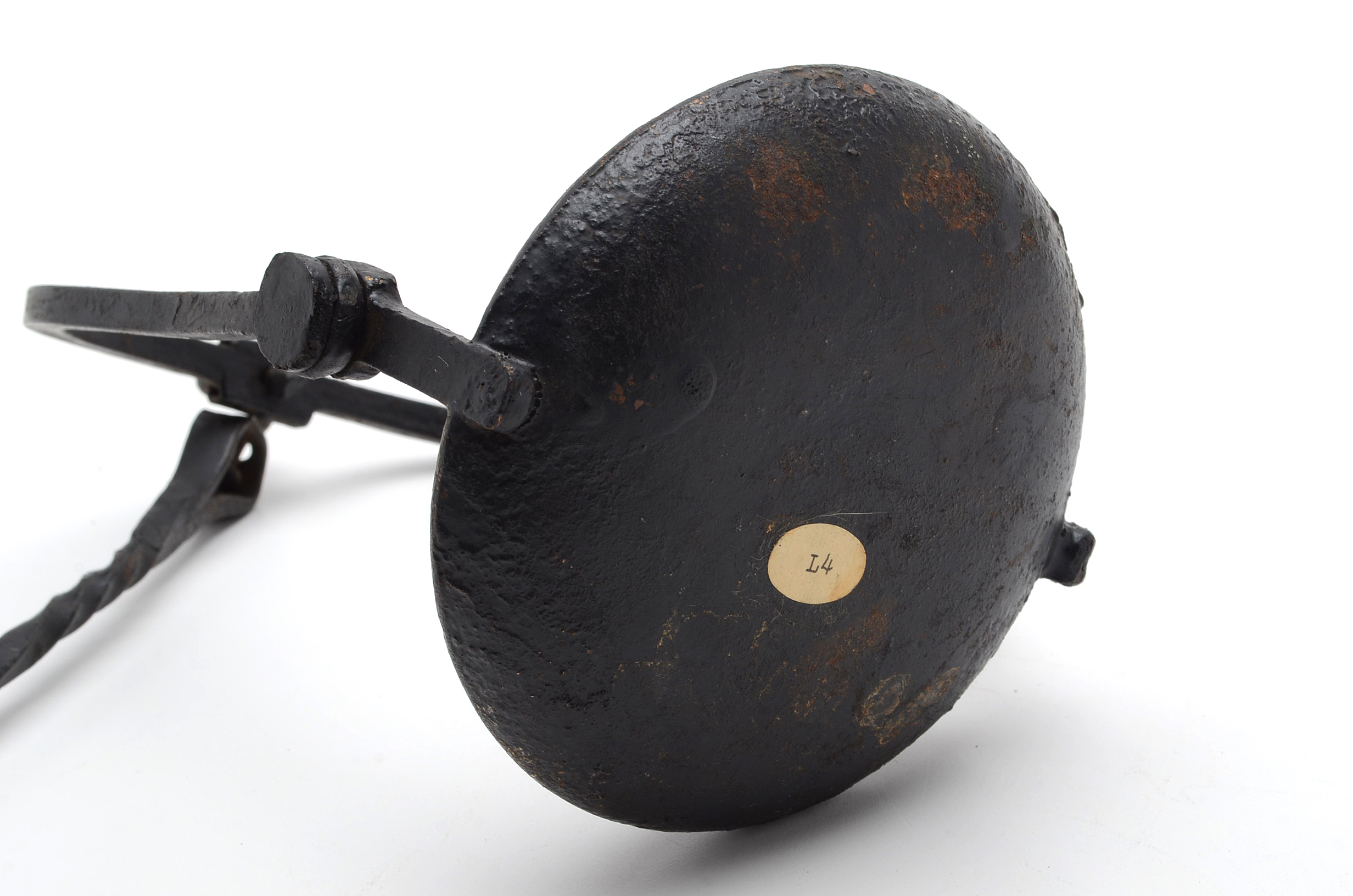 19th Century Wrought Iron Betty Lamp With Rooster Finial